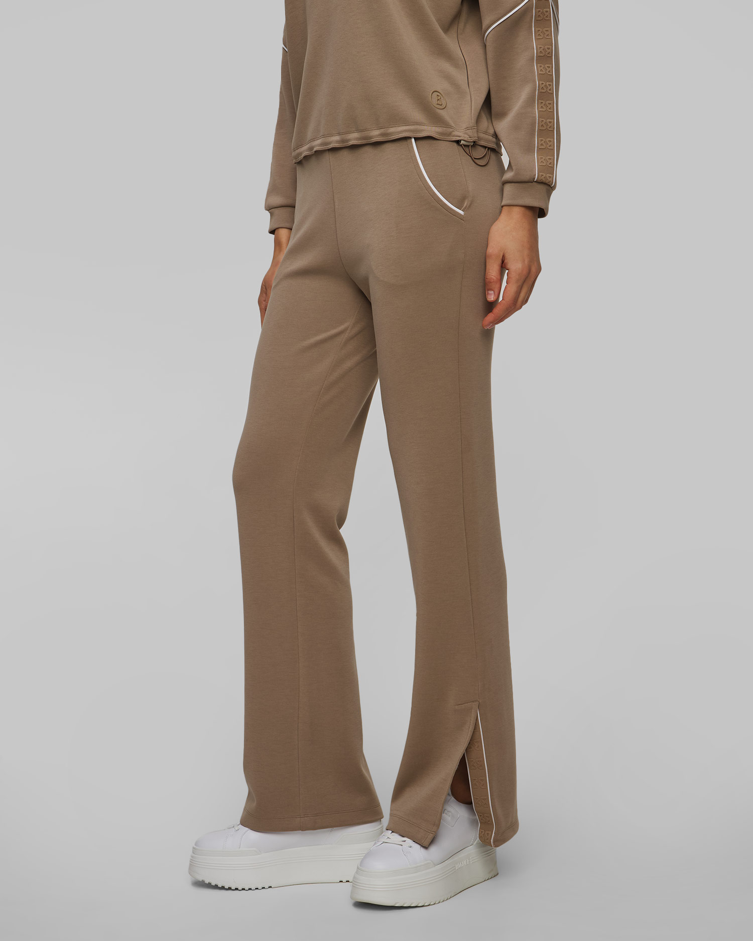 Pantalon de survêtement marron avec modal pour femmes BOGNER Lenia