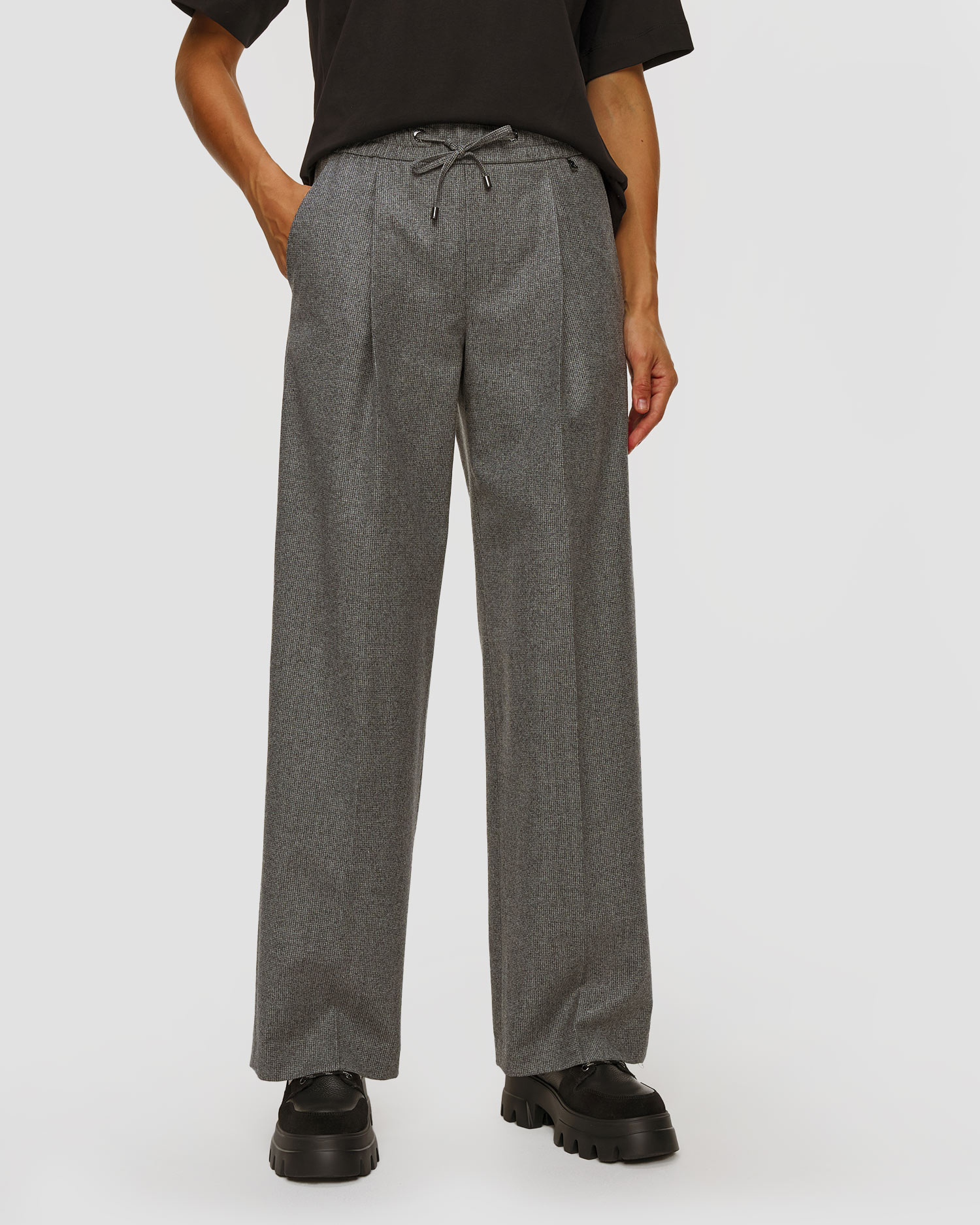 Dámské šedé vlněné kalhoty BOGNER Ella-1