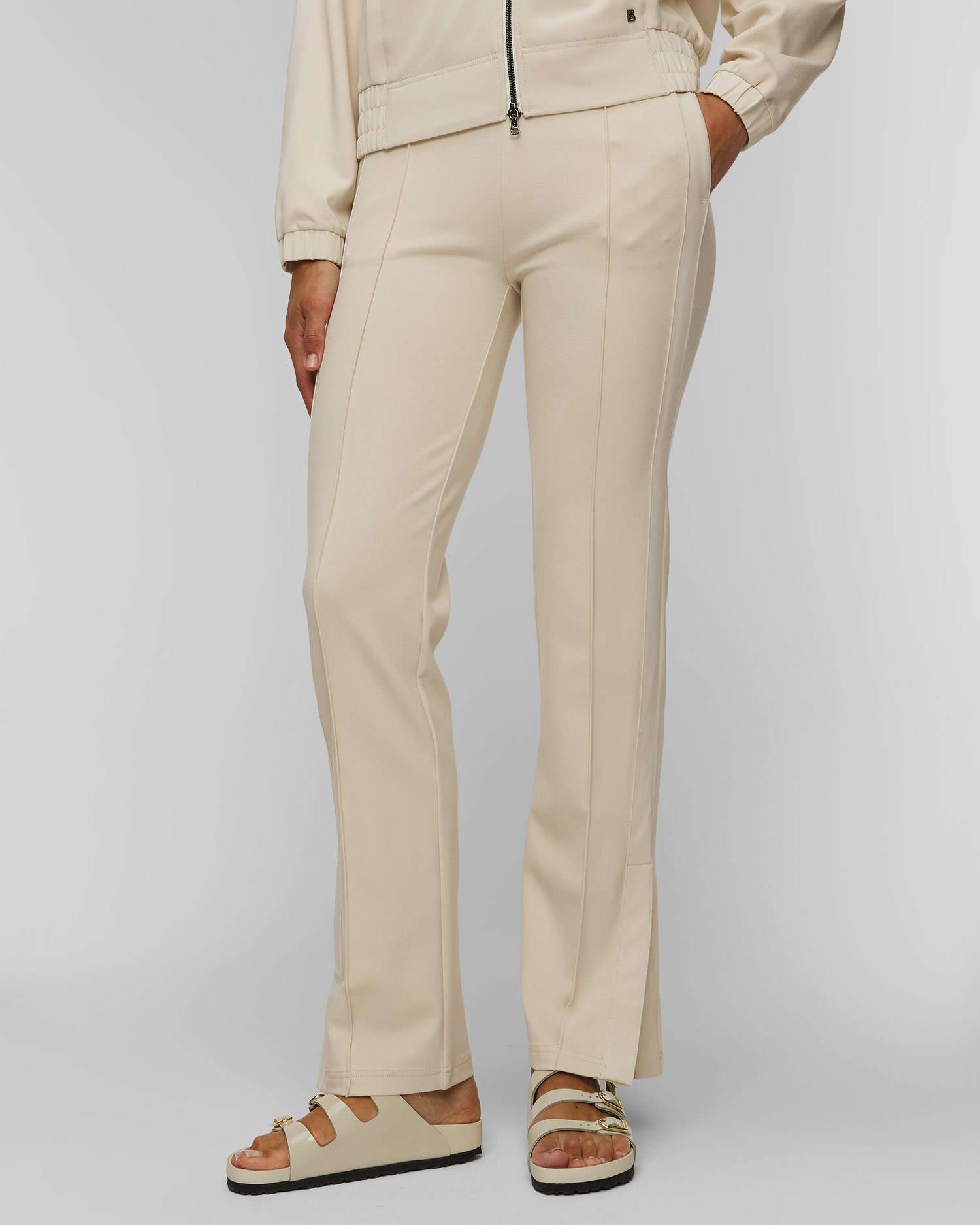 Pantaloni din viscoză bej pentru femei BOGNER Alley