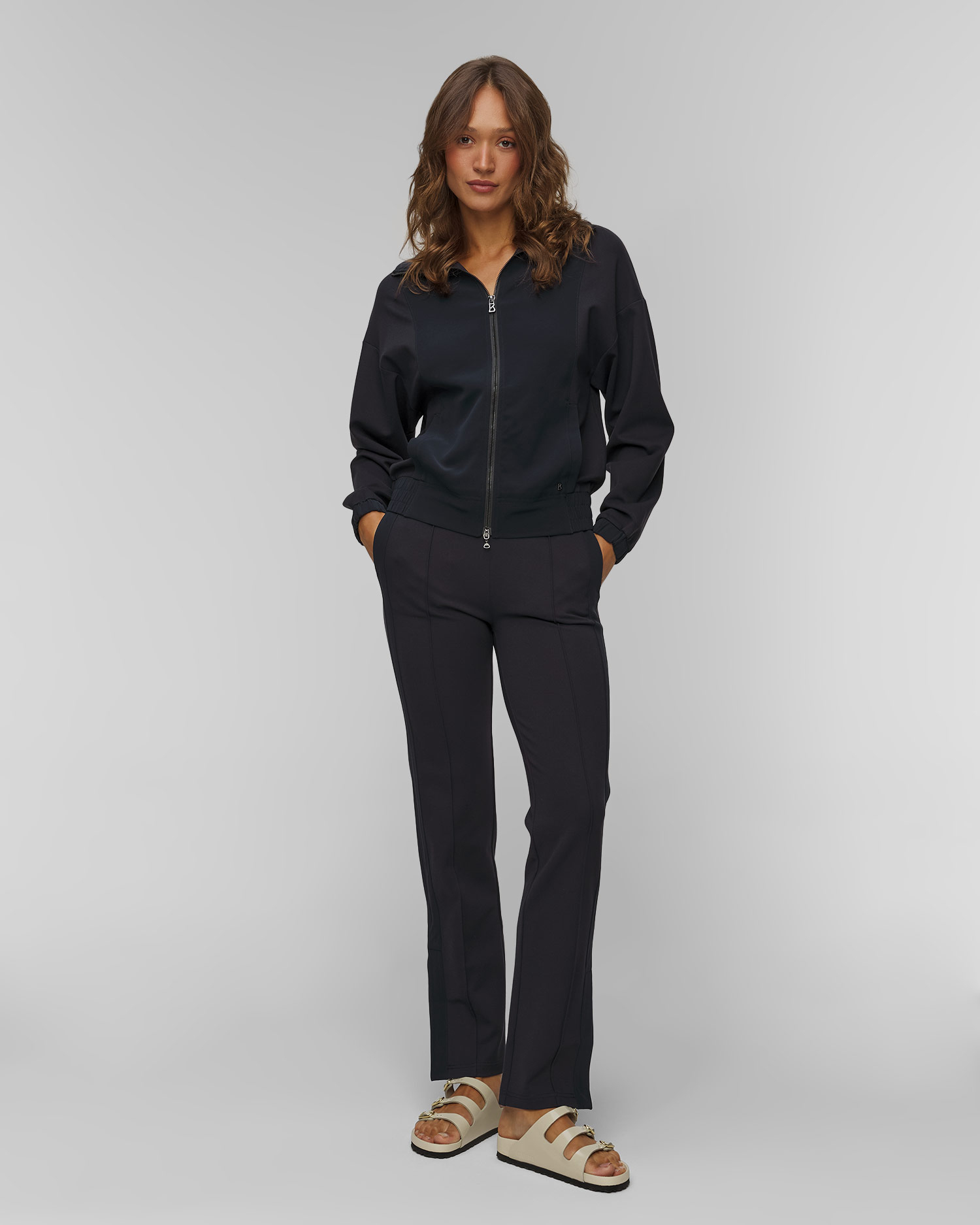 Pantaloni din viscoză bleumarin pentru femei BOGNER Alley
