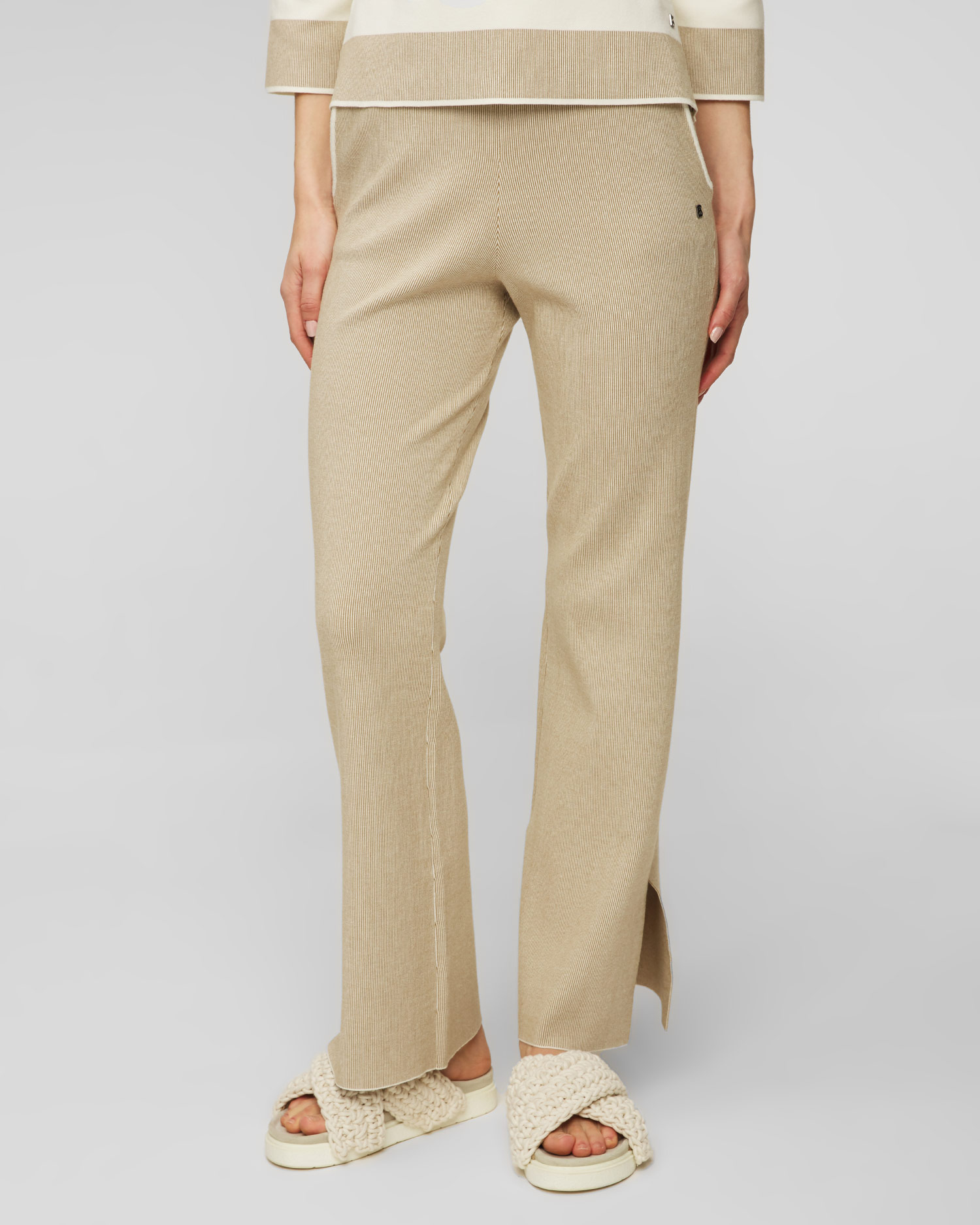 Pantalon en viscose beige pour femmes BOGNER Manon