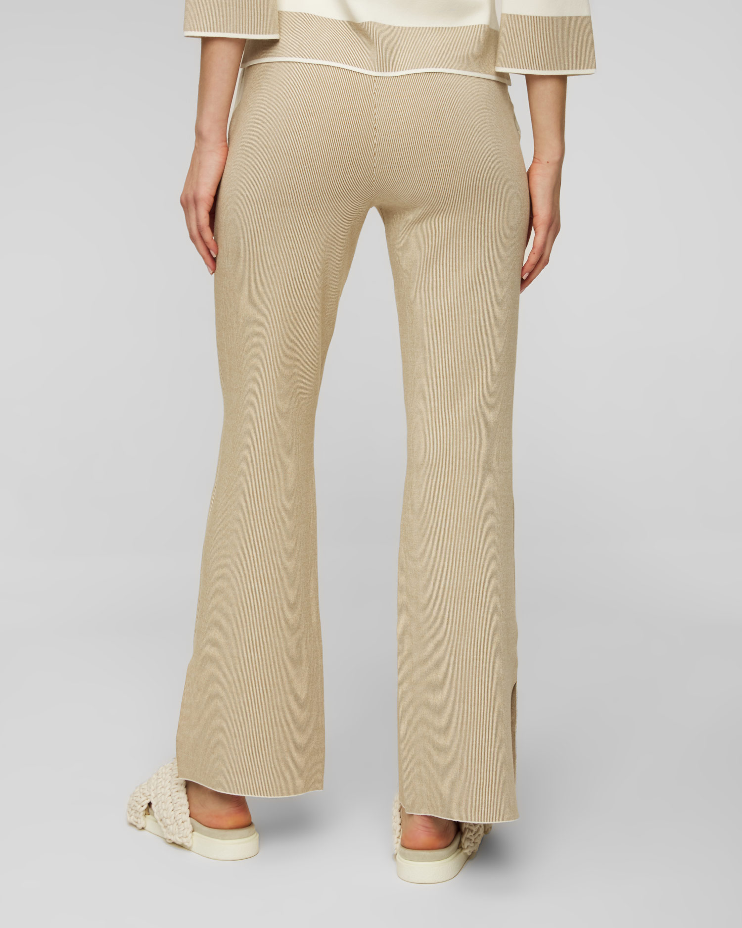 Béžové dámské kalhoty z viskózy BOGNER Manon