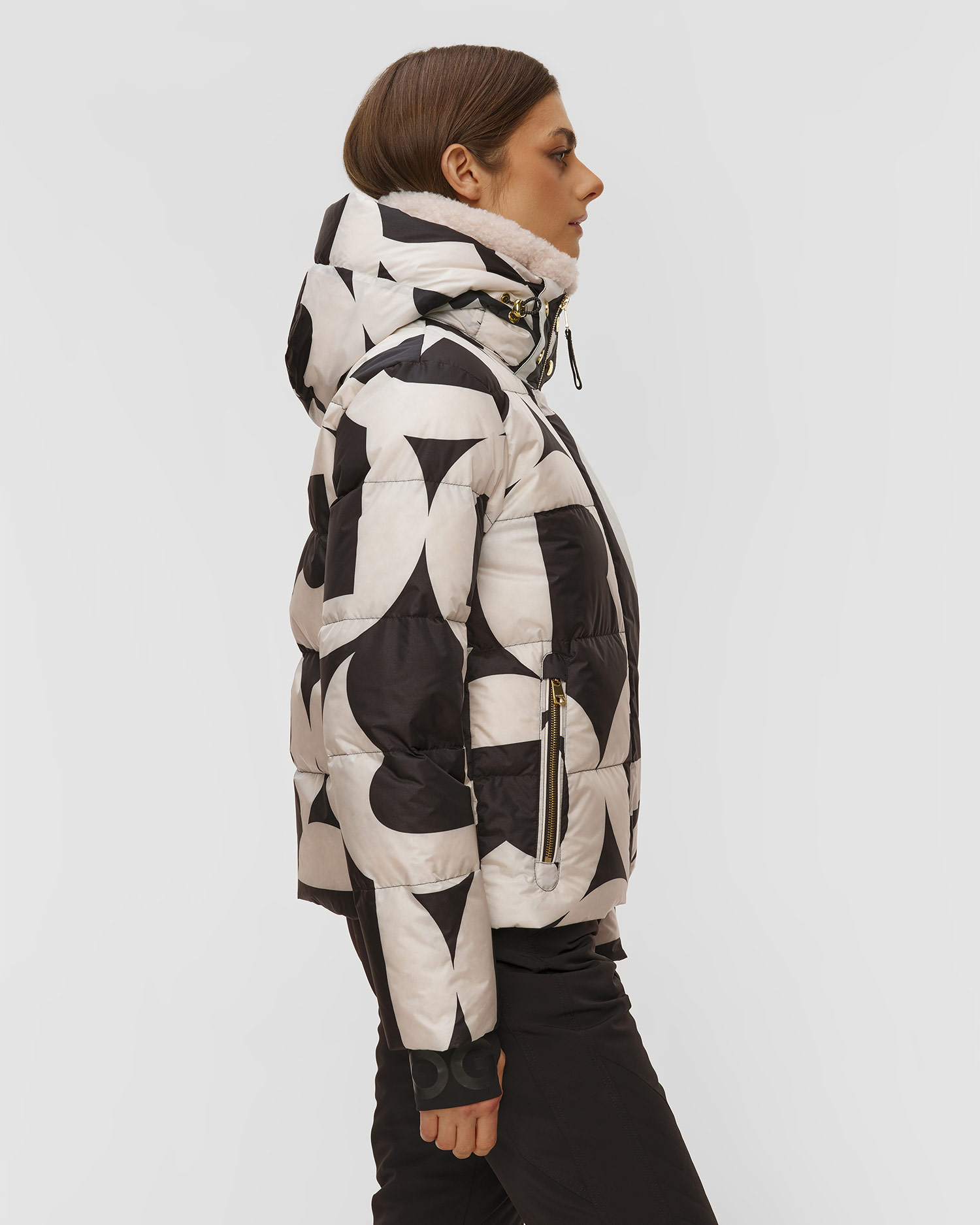 Černobílá dámská prošívaná lyžařská bunda BOGNER Maja