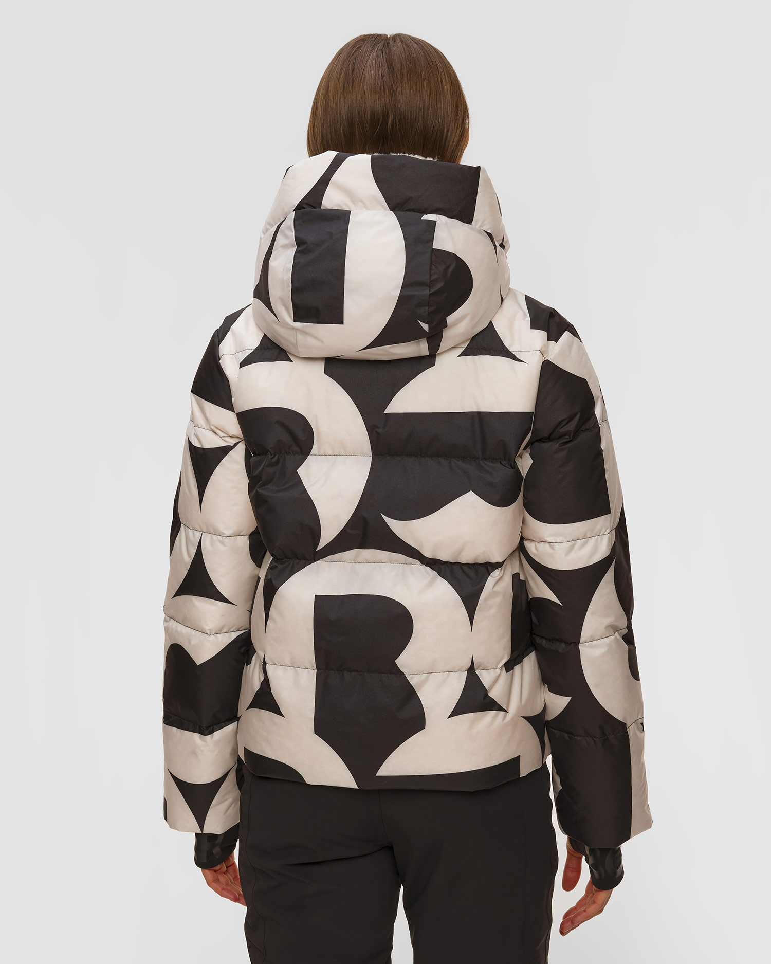 Černobílá dámská prošívaná lyžařská bunda BOGNER Maja