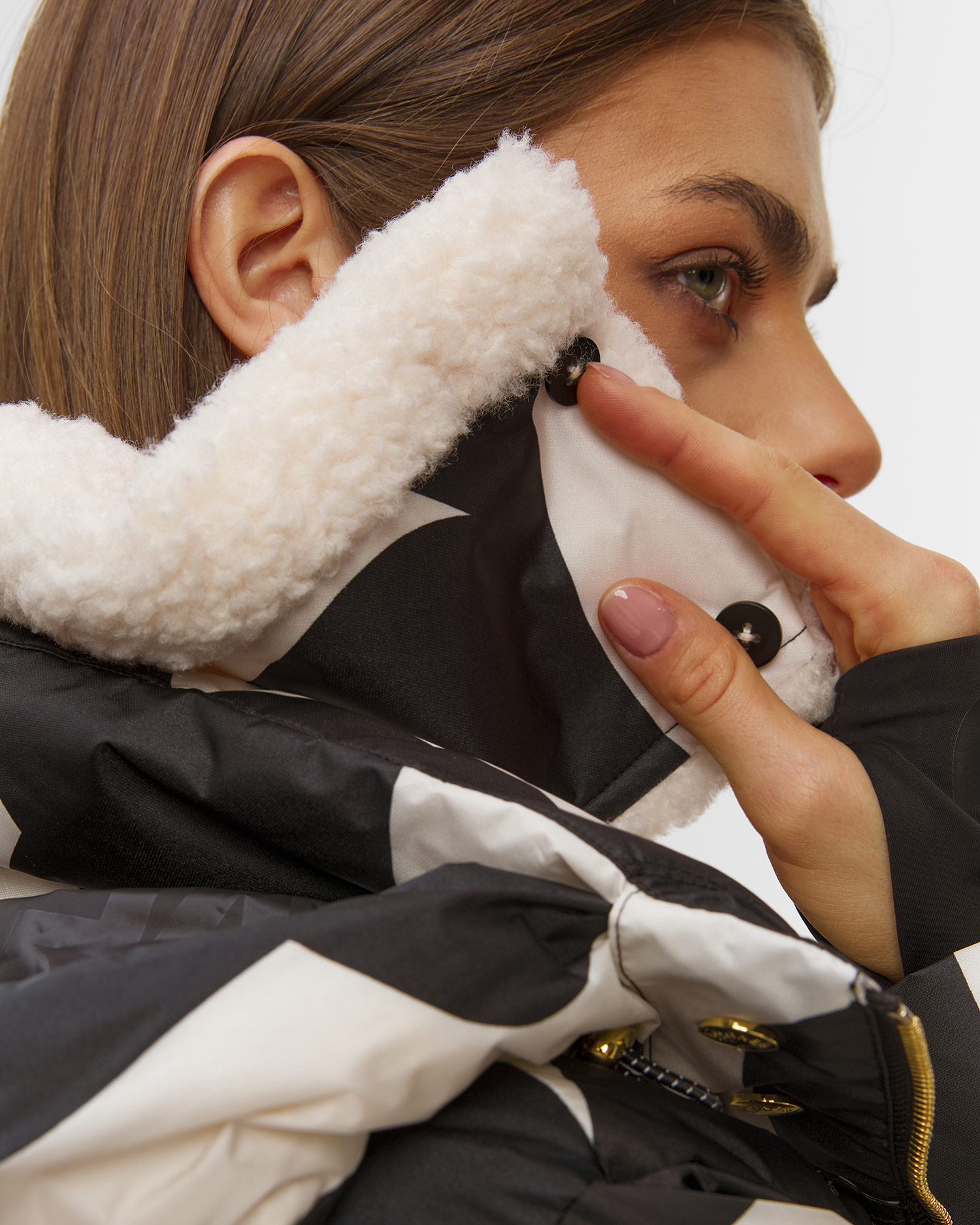 Černobílá dámská prošívaná lyžařská bunda BOGNER Maja