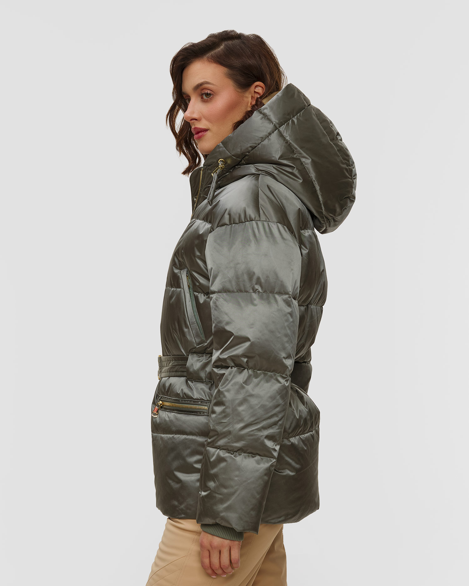 Dámská lyžařská bunda BOGNER Lyra-Ld v olivovém barevném odstínu