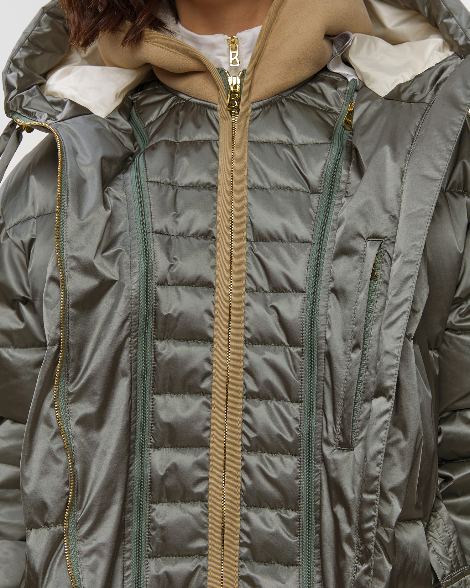 Dámská lyžařská bunda BOGNER Lyra-Ld v olivovém barevném odstínu