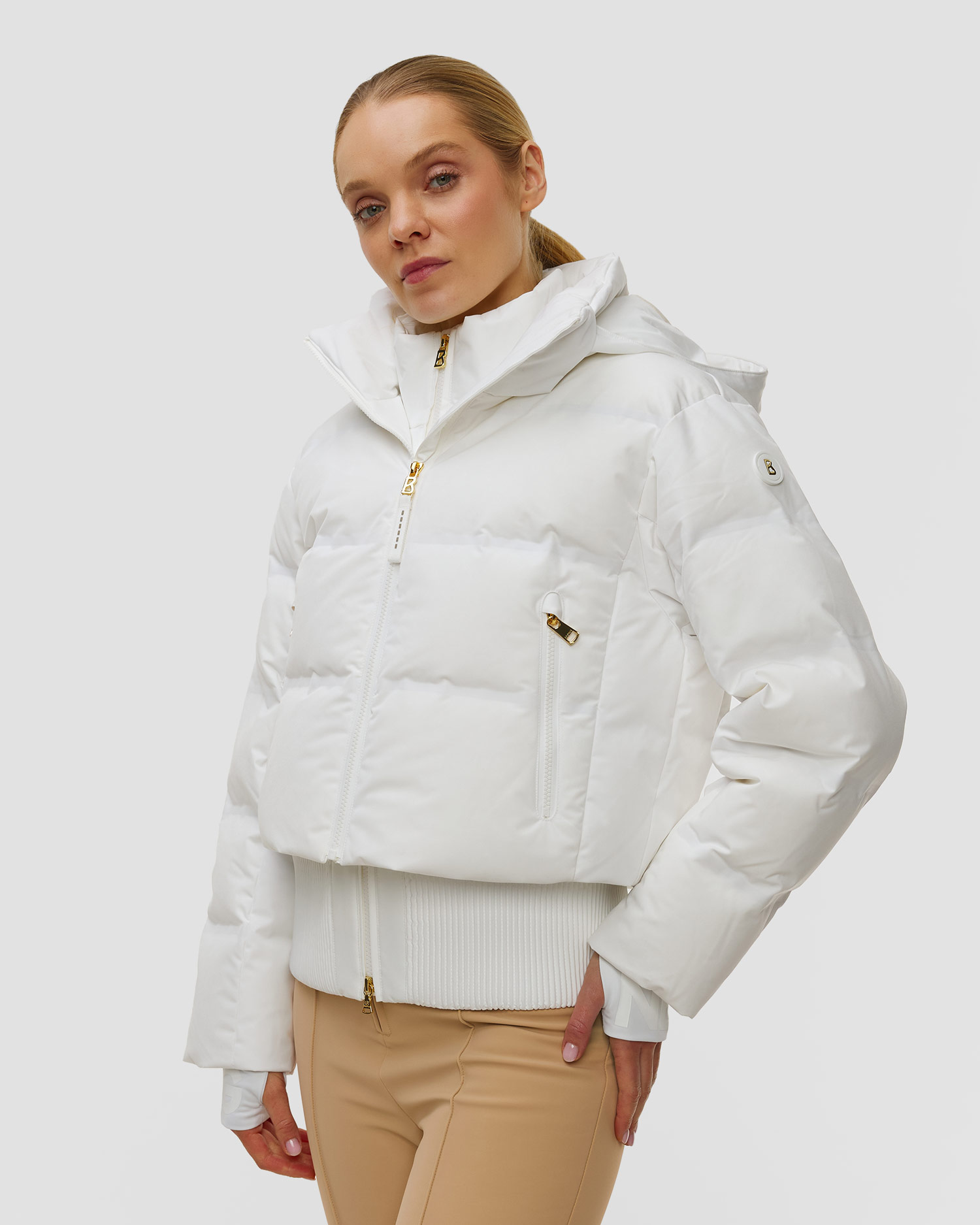 Women's white ski jacket BOGNER Suri-D