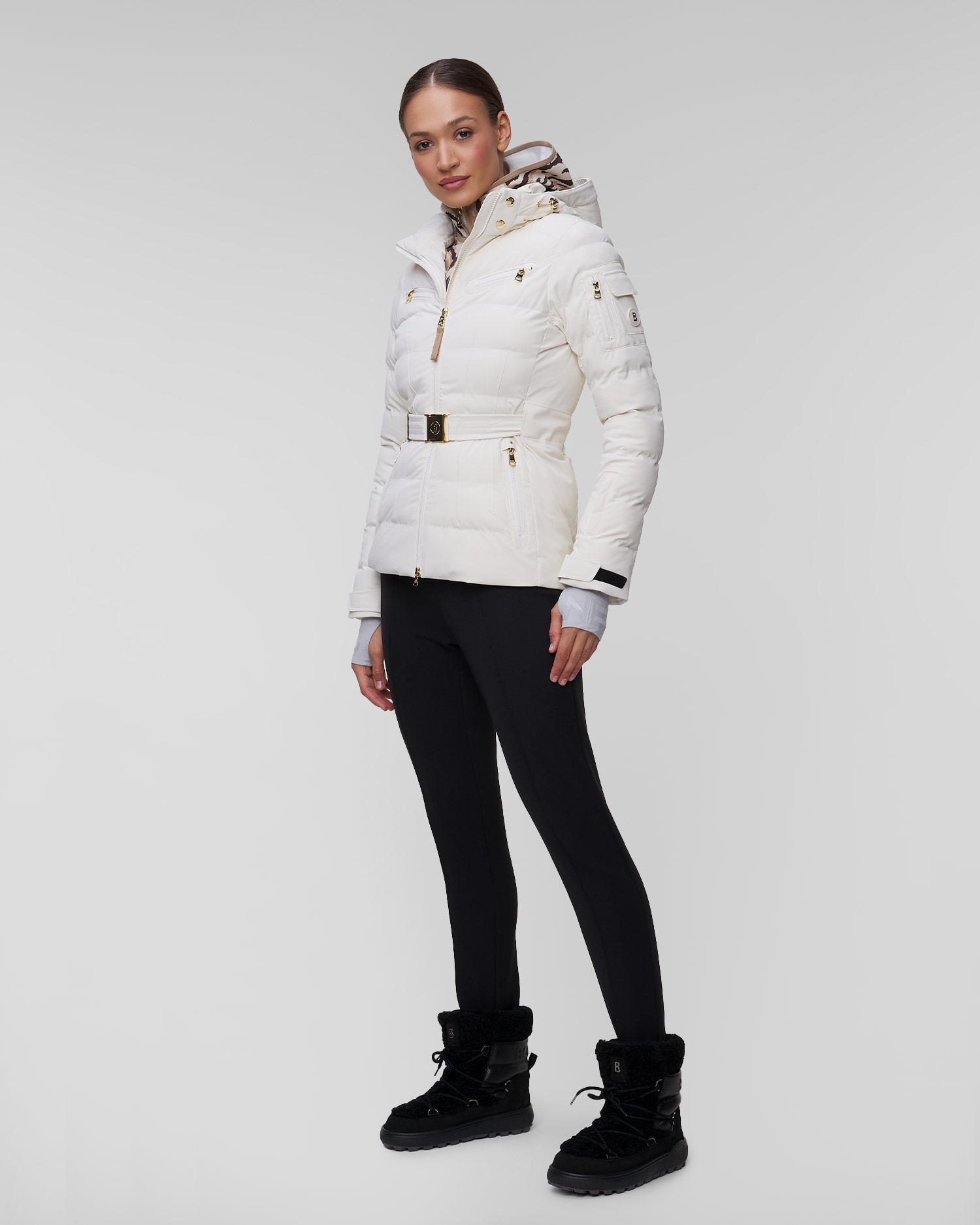 Biała kurtka narciarska damska BOGNER Ellya1-T
