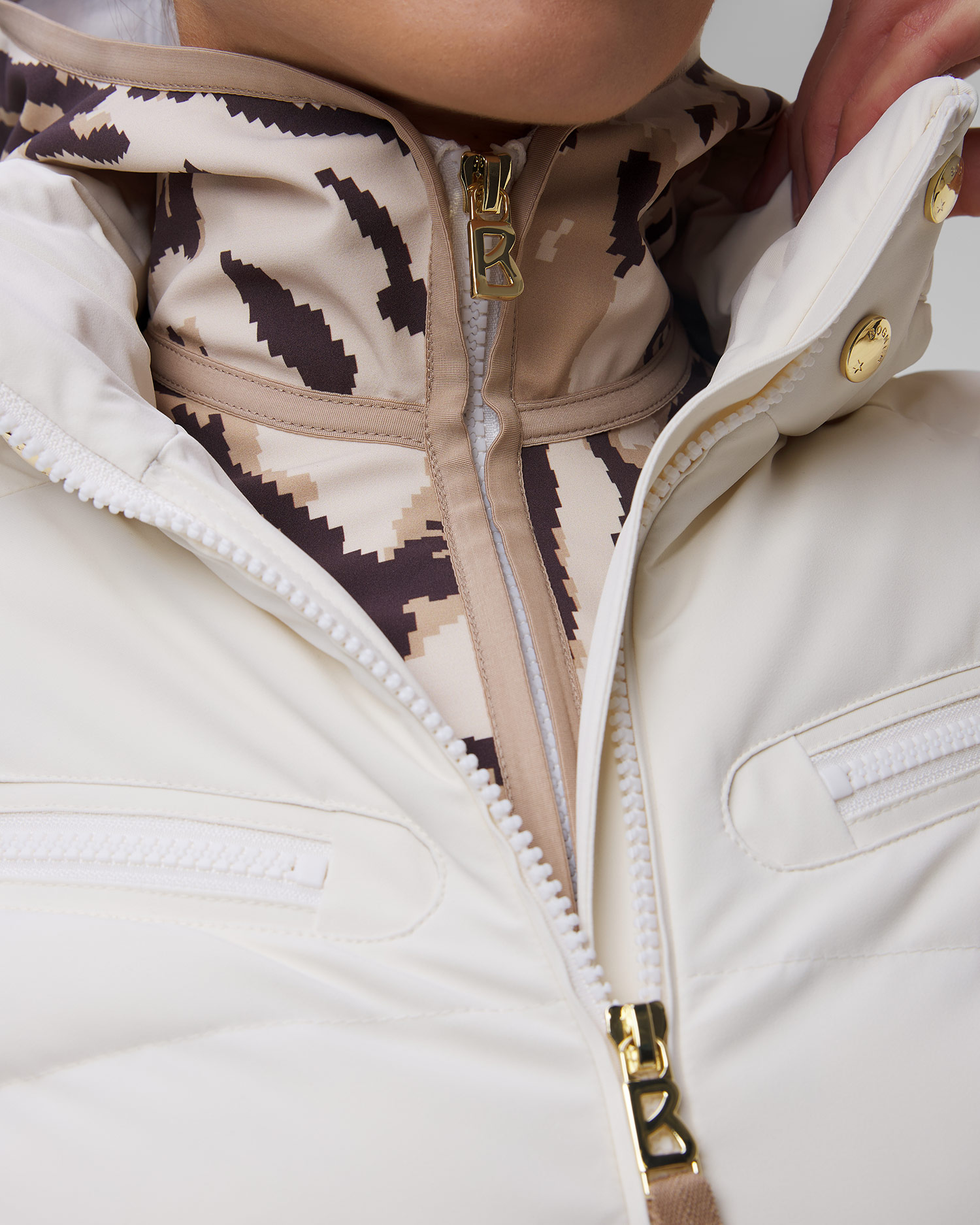 Biała kurtka narciarska damska BOGNER Ellya1-T