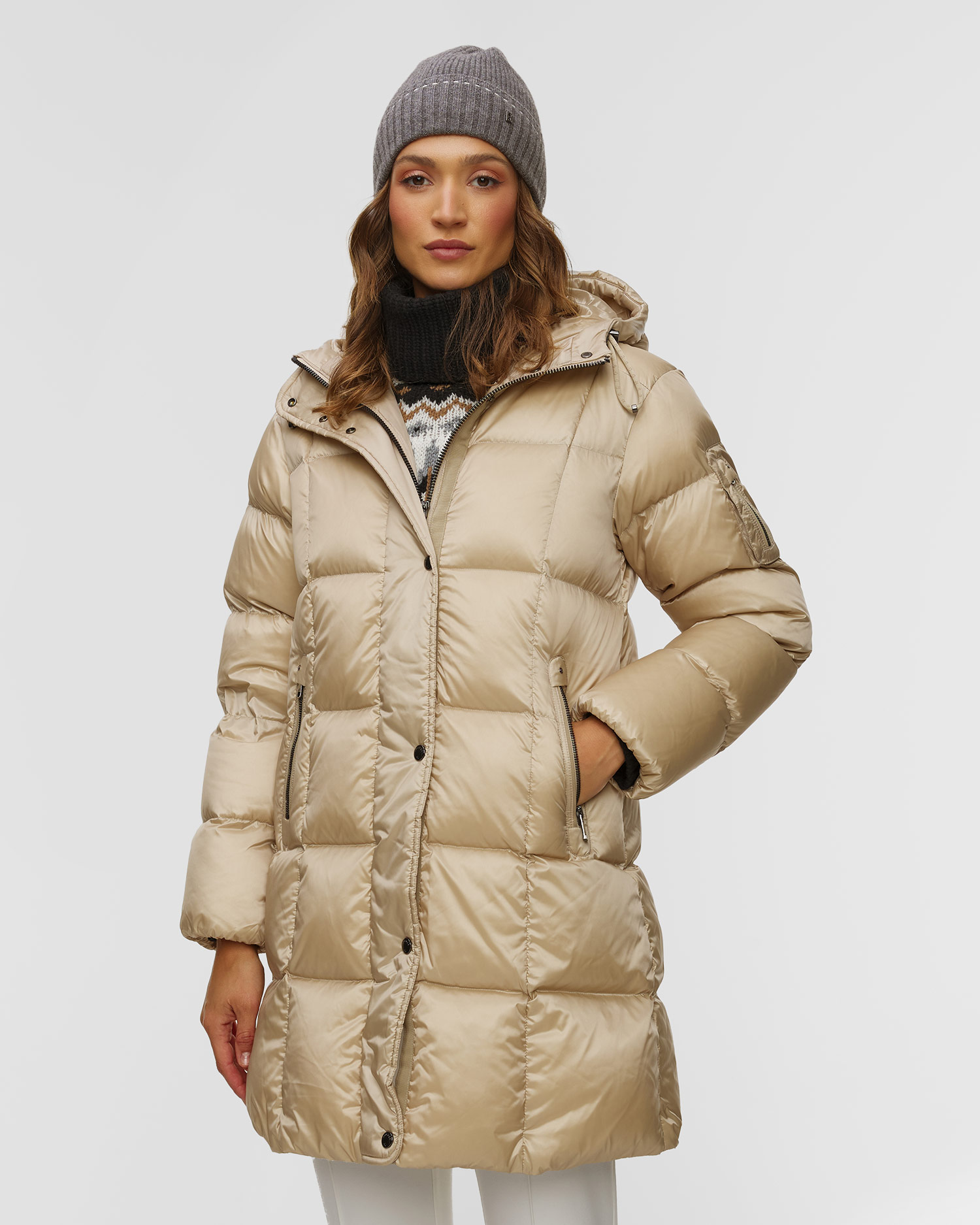 Doudoune longue beige pour femmes BOGNER Fanja D3