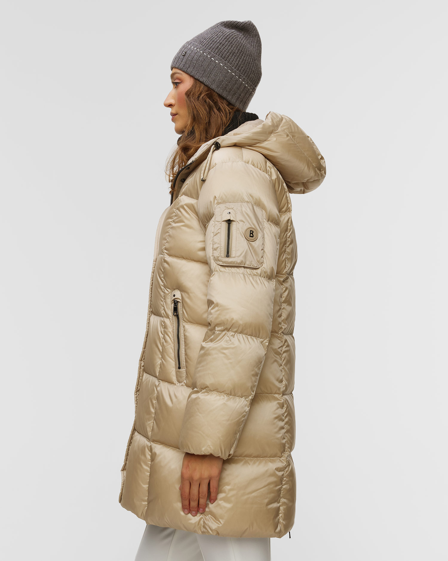 Doudoune longue beige pour femmes BOGNER Fanja D3