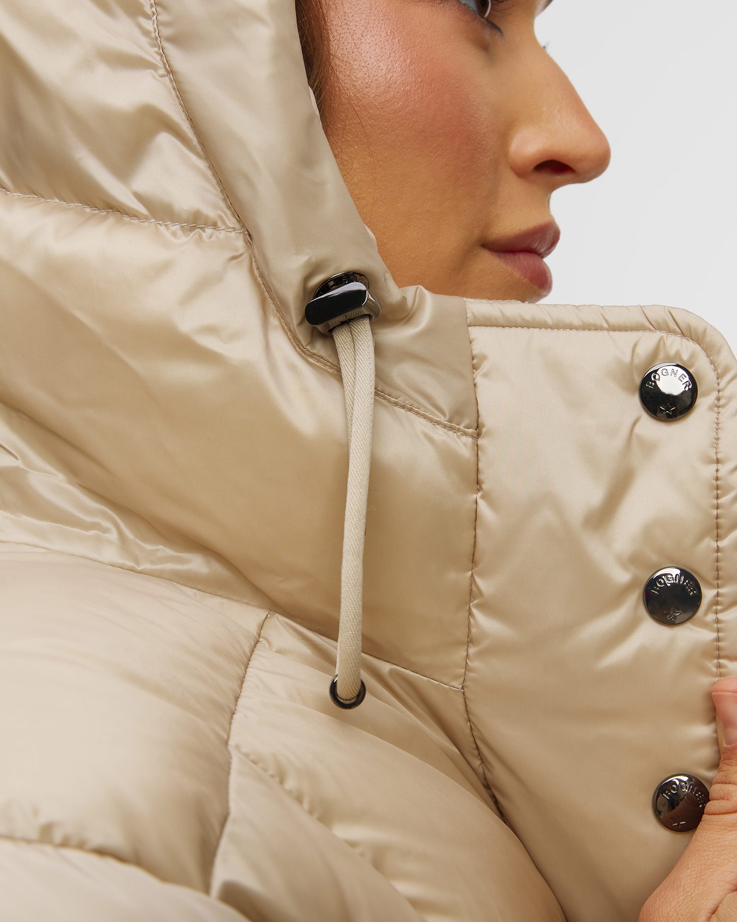 Doudoune longue beige pour femmes BOGNER Fanja D3