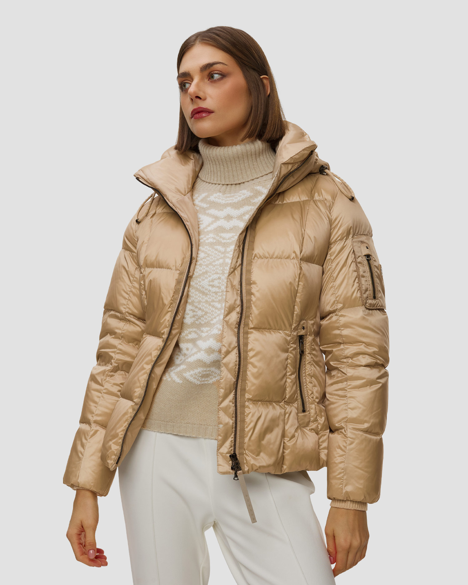 Beżowa kurtka puchowa damska BOGNER Feline