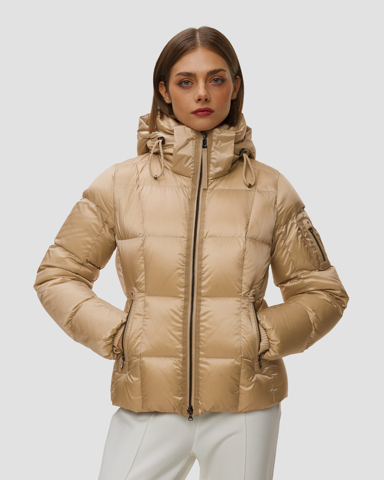 Beżowa kurtka puchowa damska BOGNER Feline