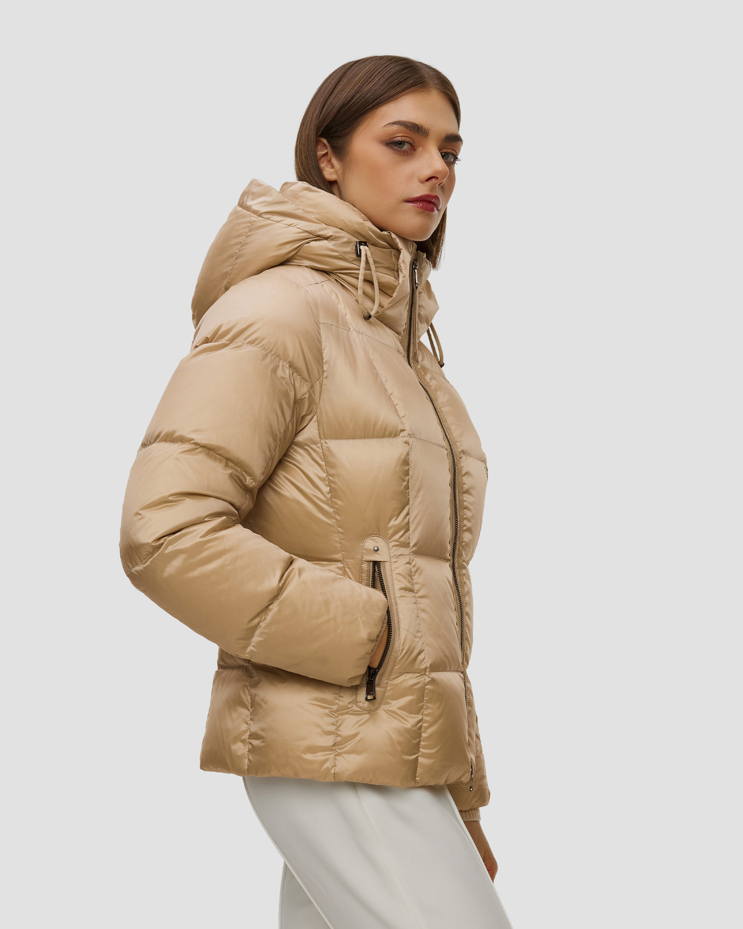 Beżowa kurtka puchowa damska BOGNER Feline