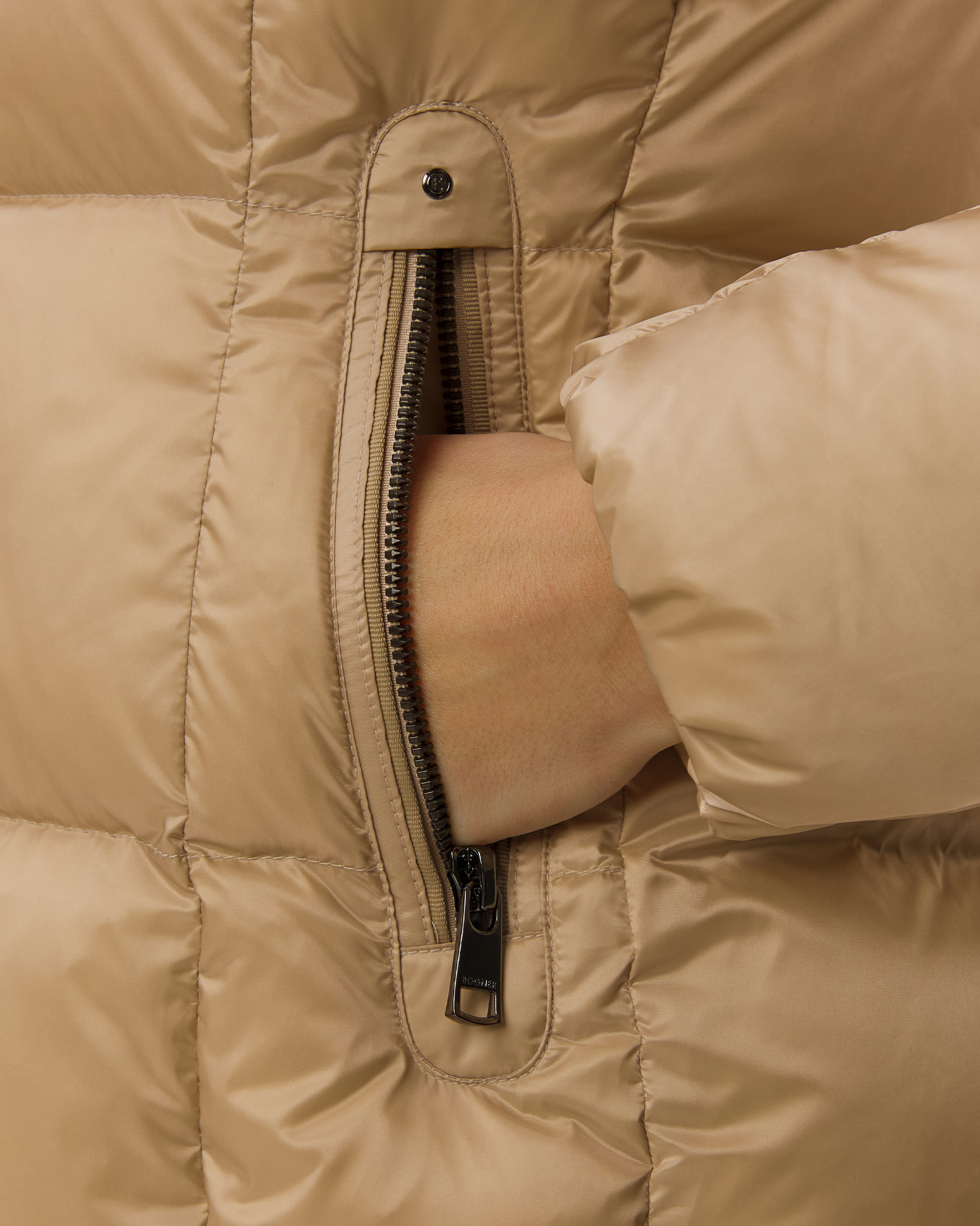 Beżowa kurtka puchowa damska BOGNER Feline