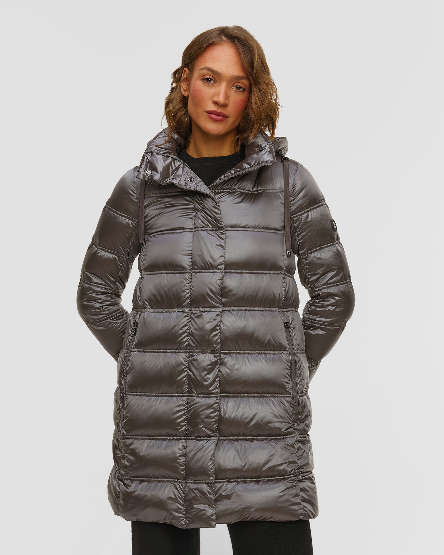 Šedý prošívaný dámský kabát BOGNER Lynn-D5