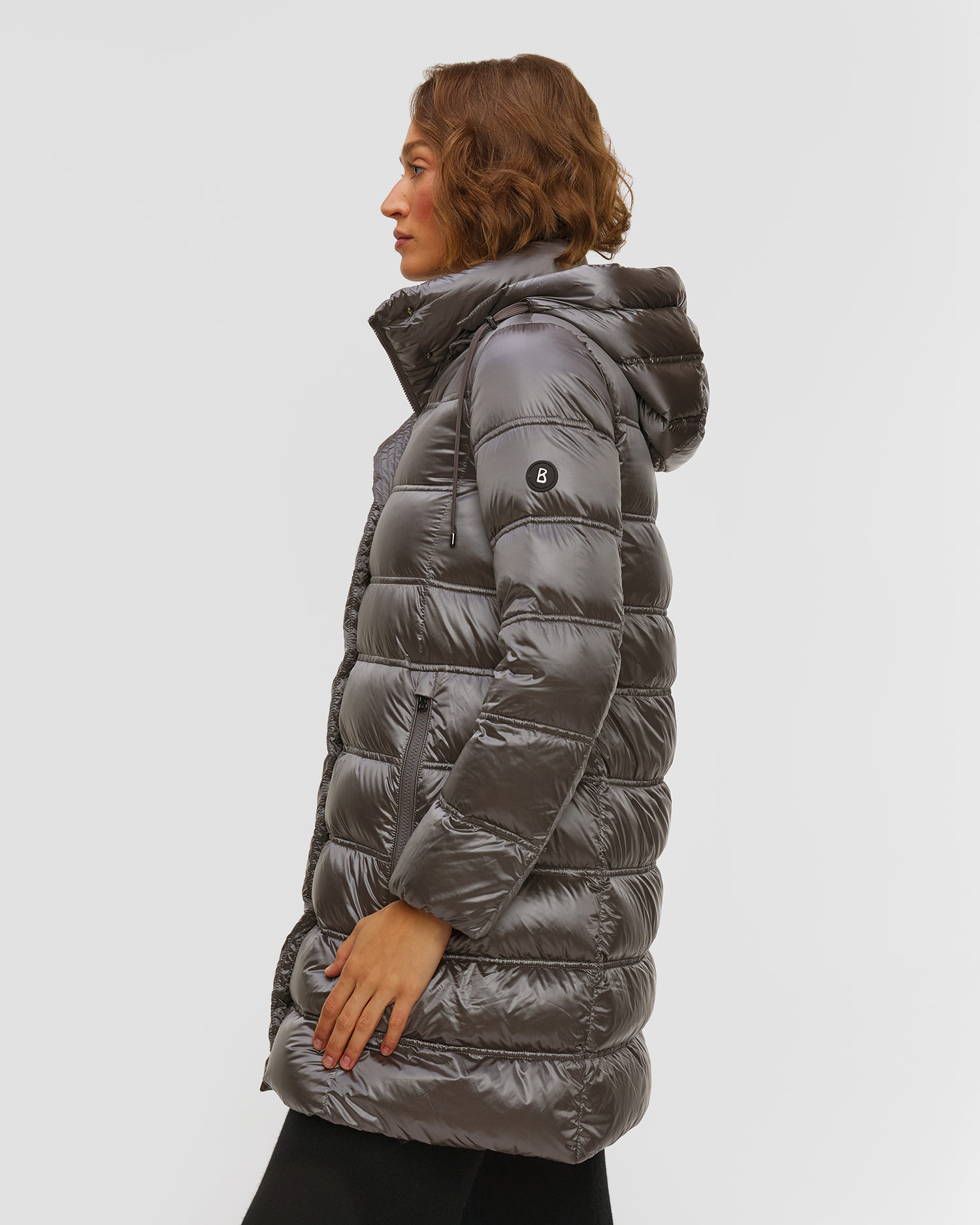 Šedý prošívaný dámský kabát BOGNER Lynn-D5