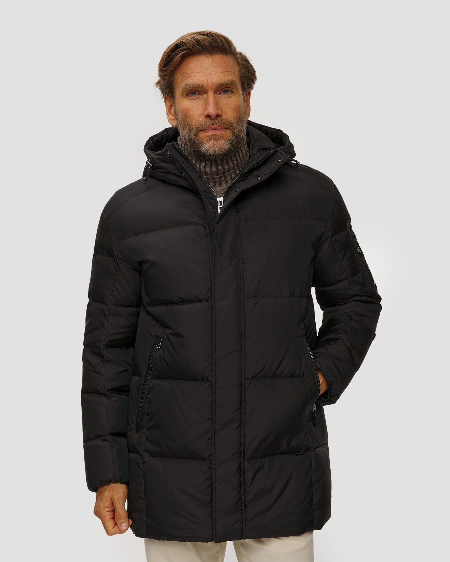 BOGNER Jones-D2 Lange Daunenjacke für Herren in Schwarz