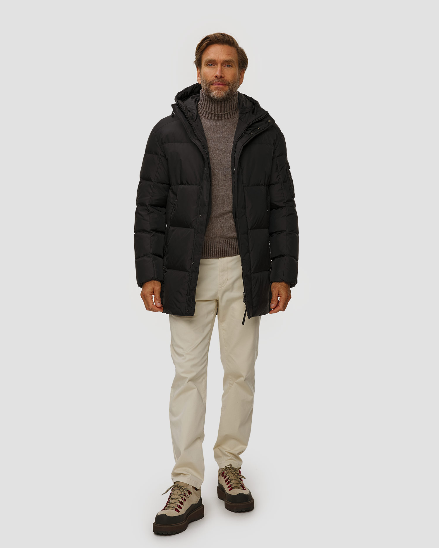 Men's black long down jacket BOGNER Jones-D2