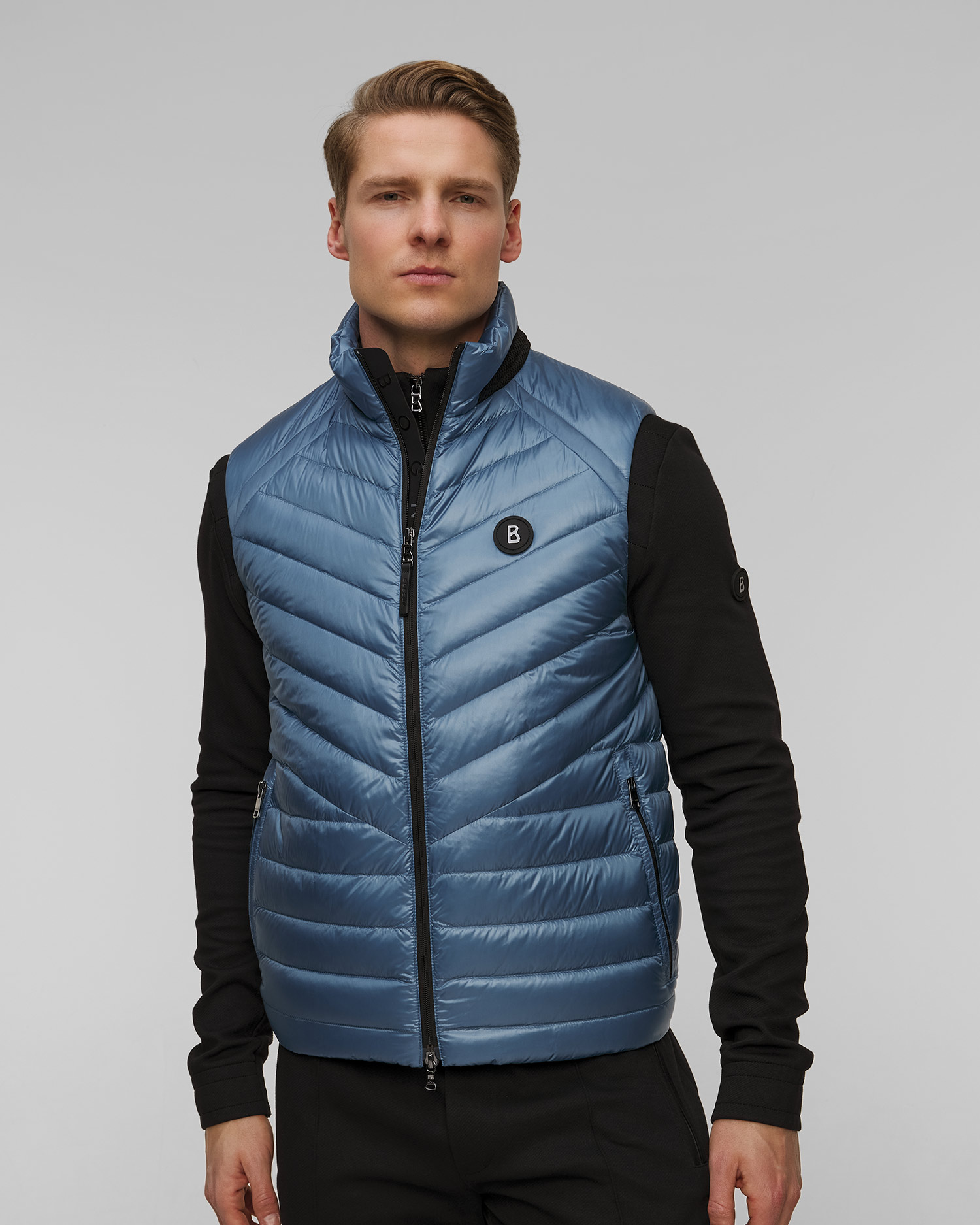 Vestă ușoară albastră de puf pentru bărbați BOGNER Lasse-D2