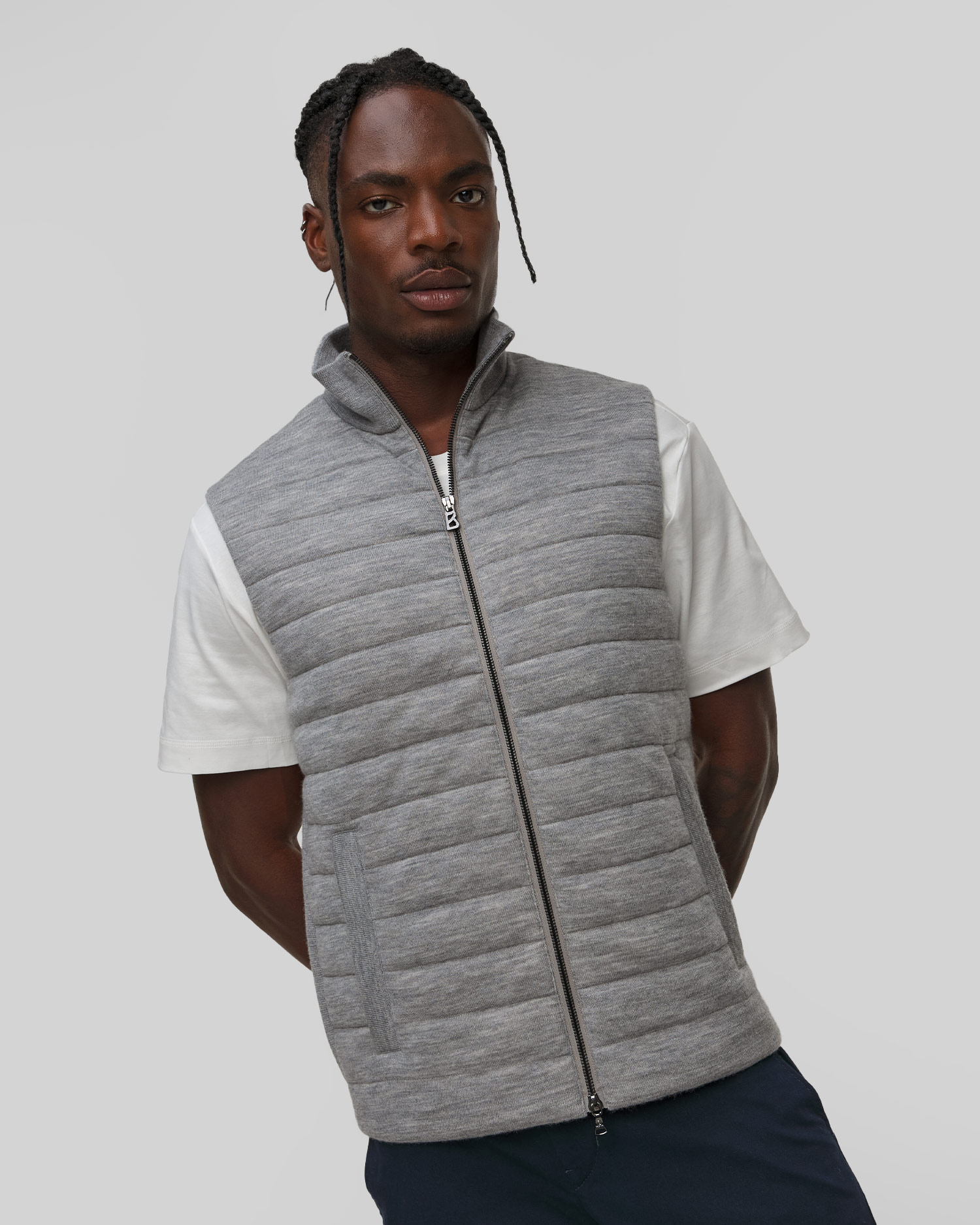 Pánska sivá vlnená vesta BOGNER Lavin, Farba-Vzor: Szary