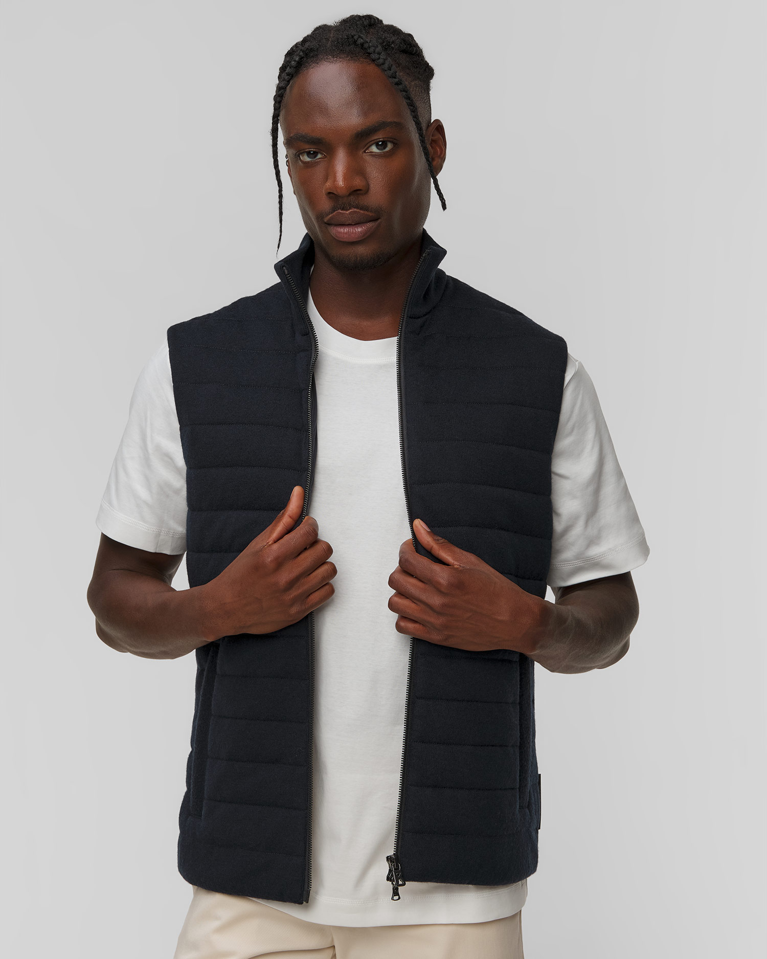 Pánska tmavomodrá vlnená vesta BOGNER Lavin