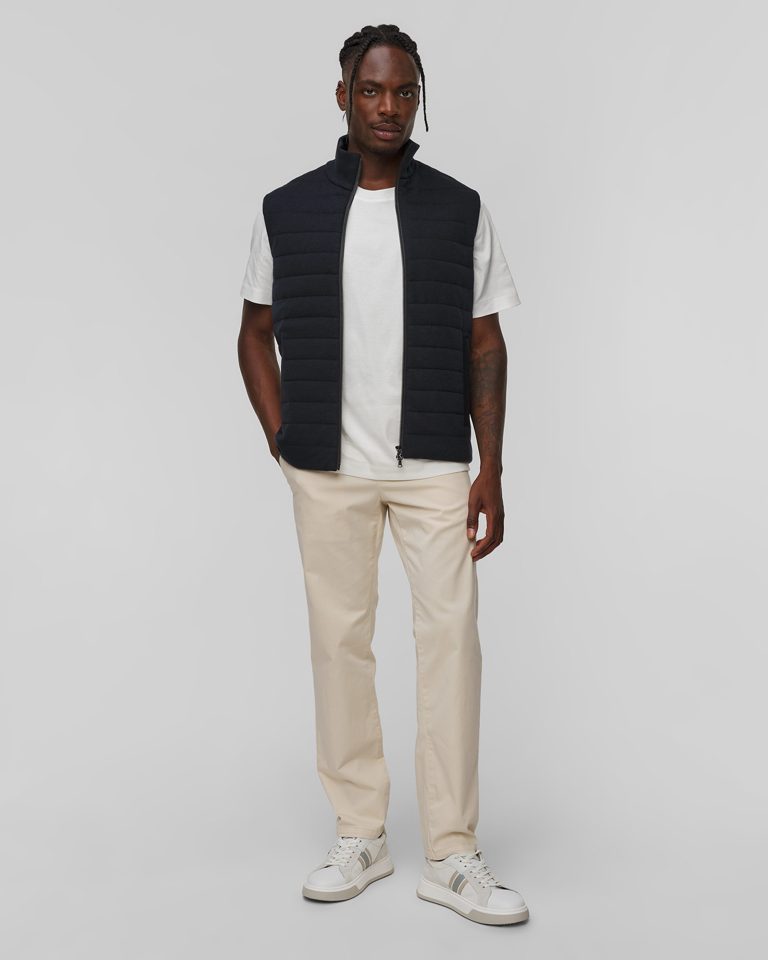 Pánska tmavomodrá vlnená vesta BOGNER Lavin