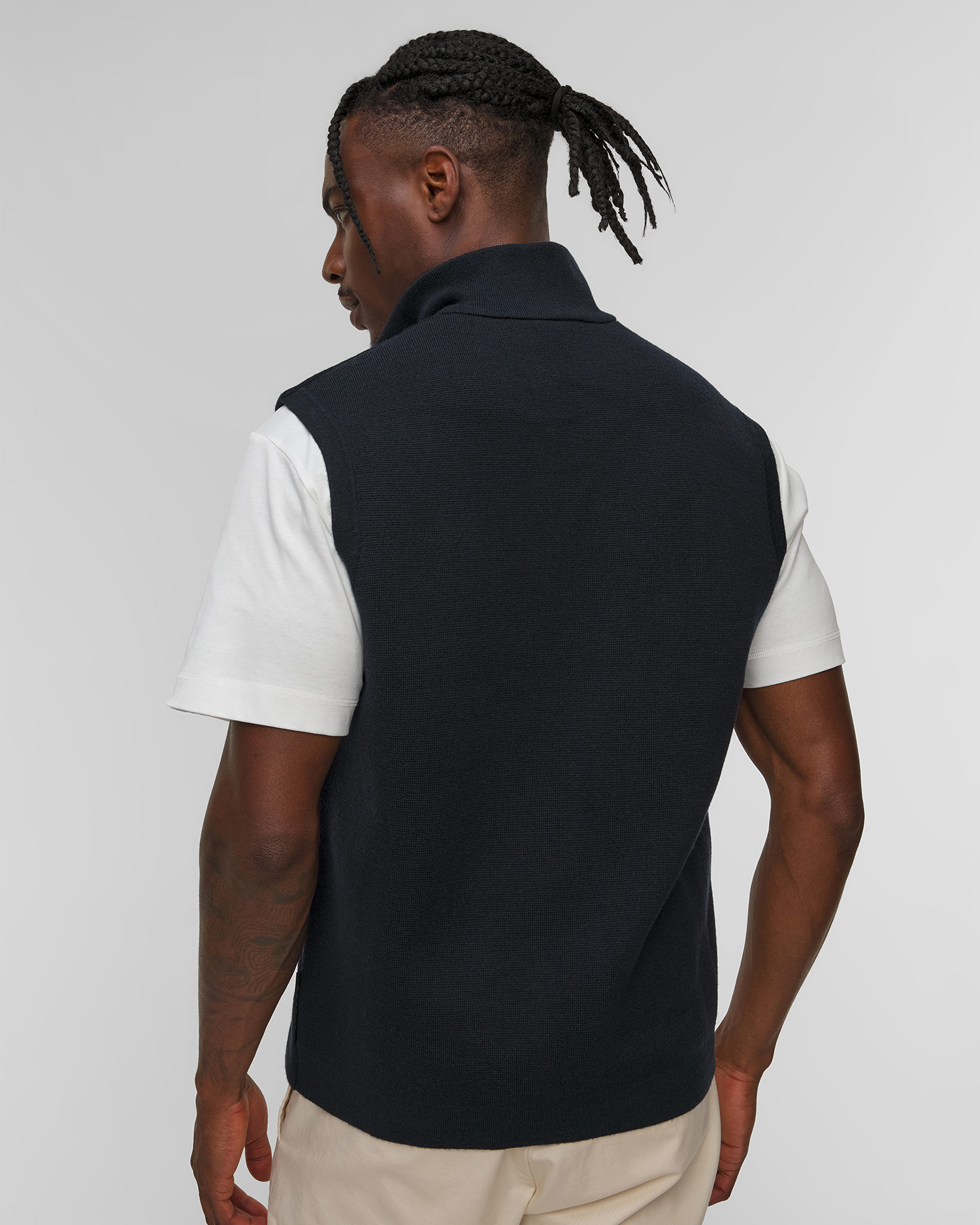 Pánska tmavomodrá vlnená vesta BOGNER Lavin