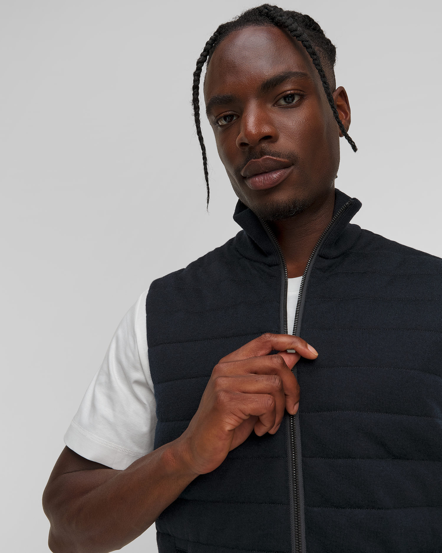 Pánska tmavomodrá vlnená vesta BOGNER Lavin