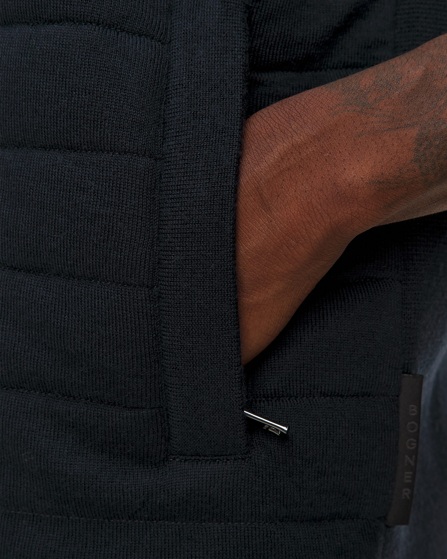 Pánska tmavomodrá vlnená vesta BOGNER Lavin