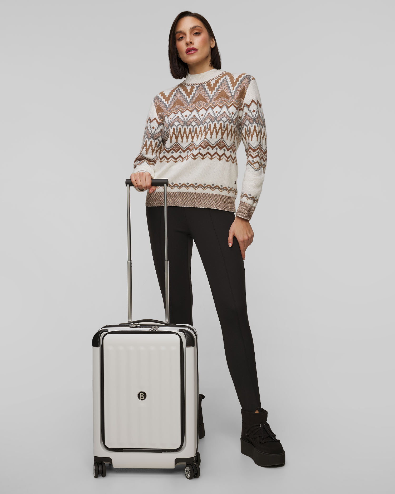 Biely kabínový kufor BOGNER Piz Deluxe Pro Small Hard C55 38 l