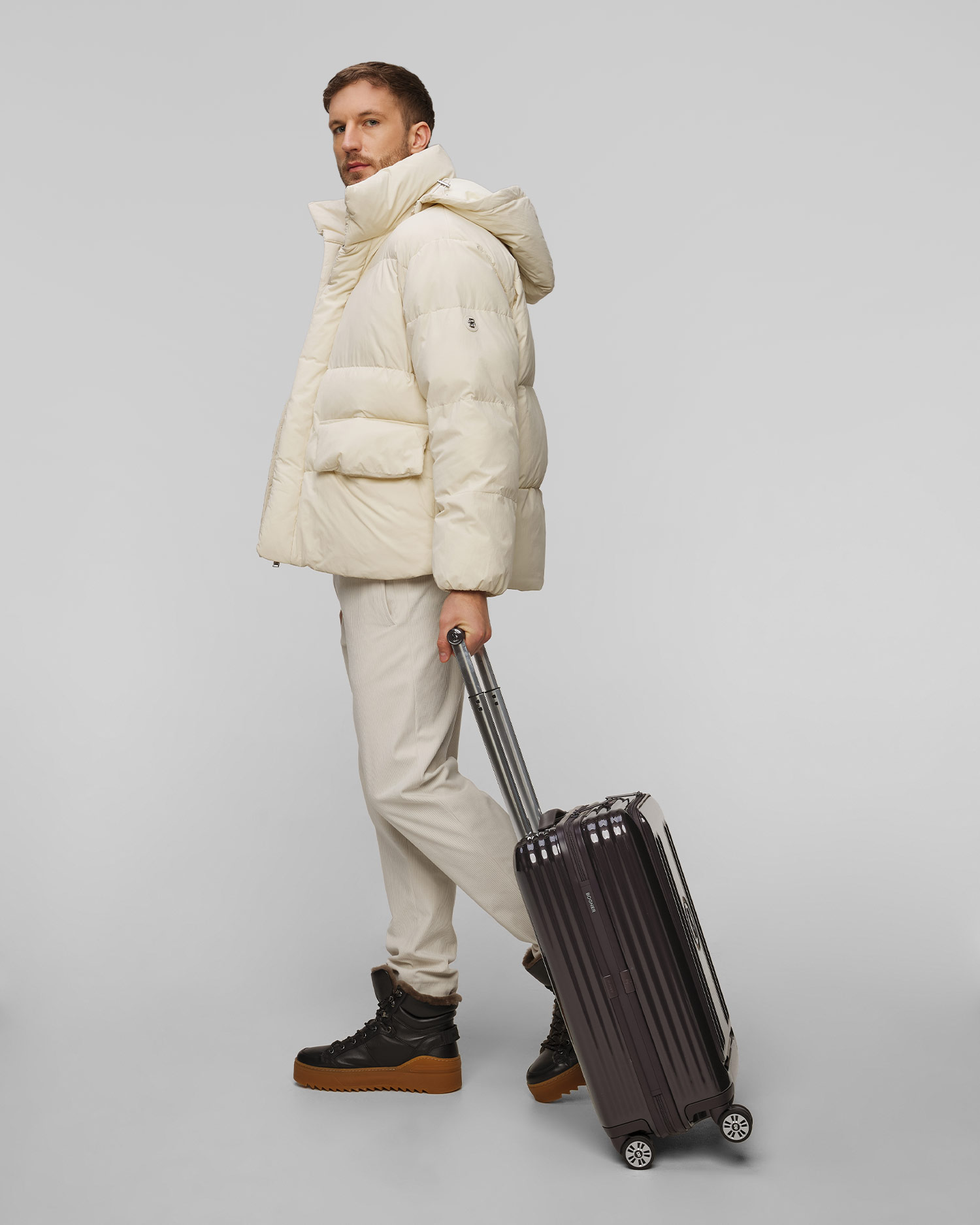 Šedý kabínový kufor BOGNER Piz Pro Small Hard C55 38 l 