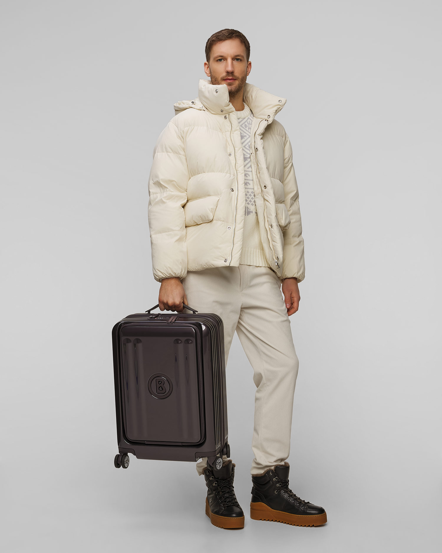 Šedý kabínový kufor BOGNER Piz Pro Small Hard C55 38 l 