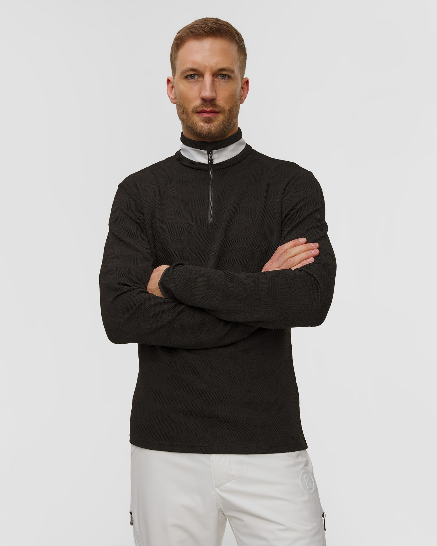 Pulover de schi cu guler înalt negru pentru bărbați BOGNER Joscha1