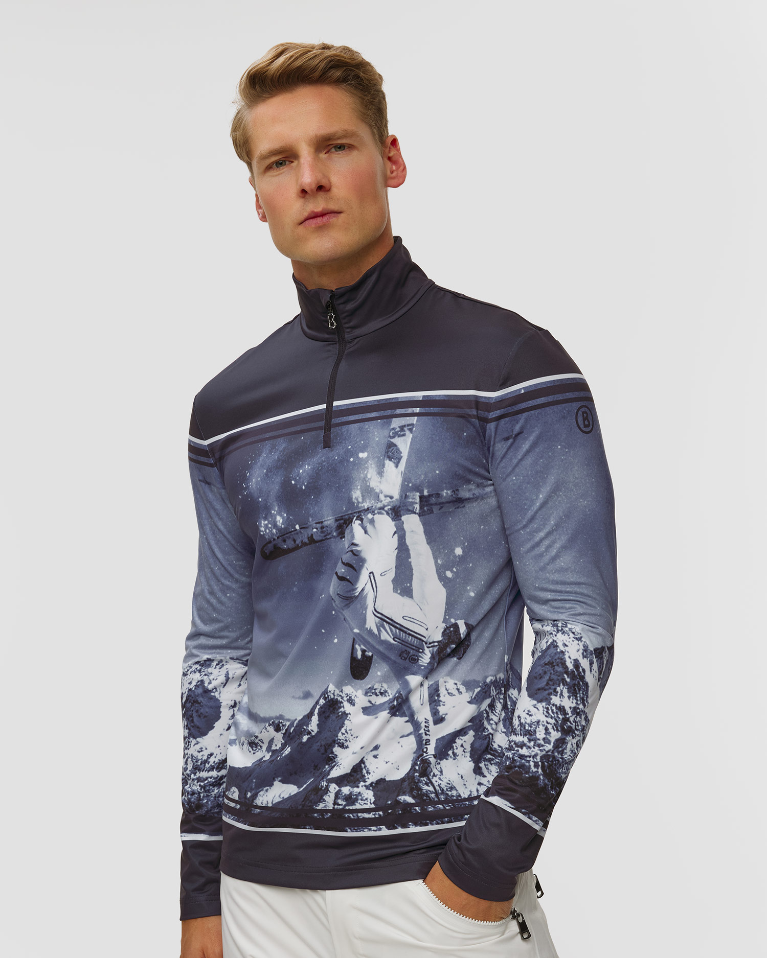 Men's ski turtleneck BOGNER Verti2, Color/Pattern: Multikolor,Print