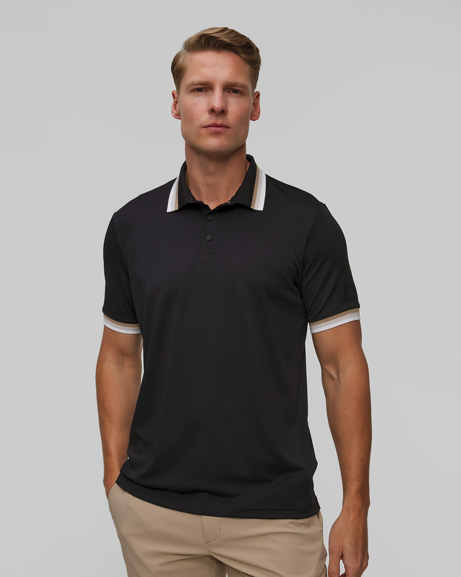 Men's black polo shirt BOGNER Arik