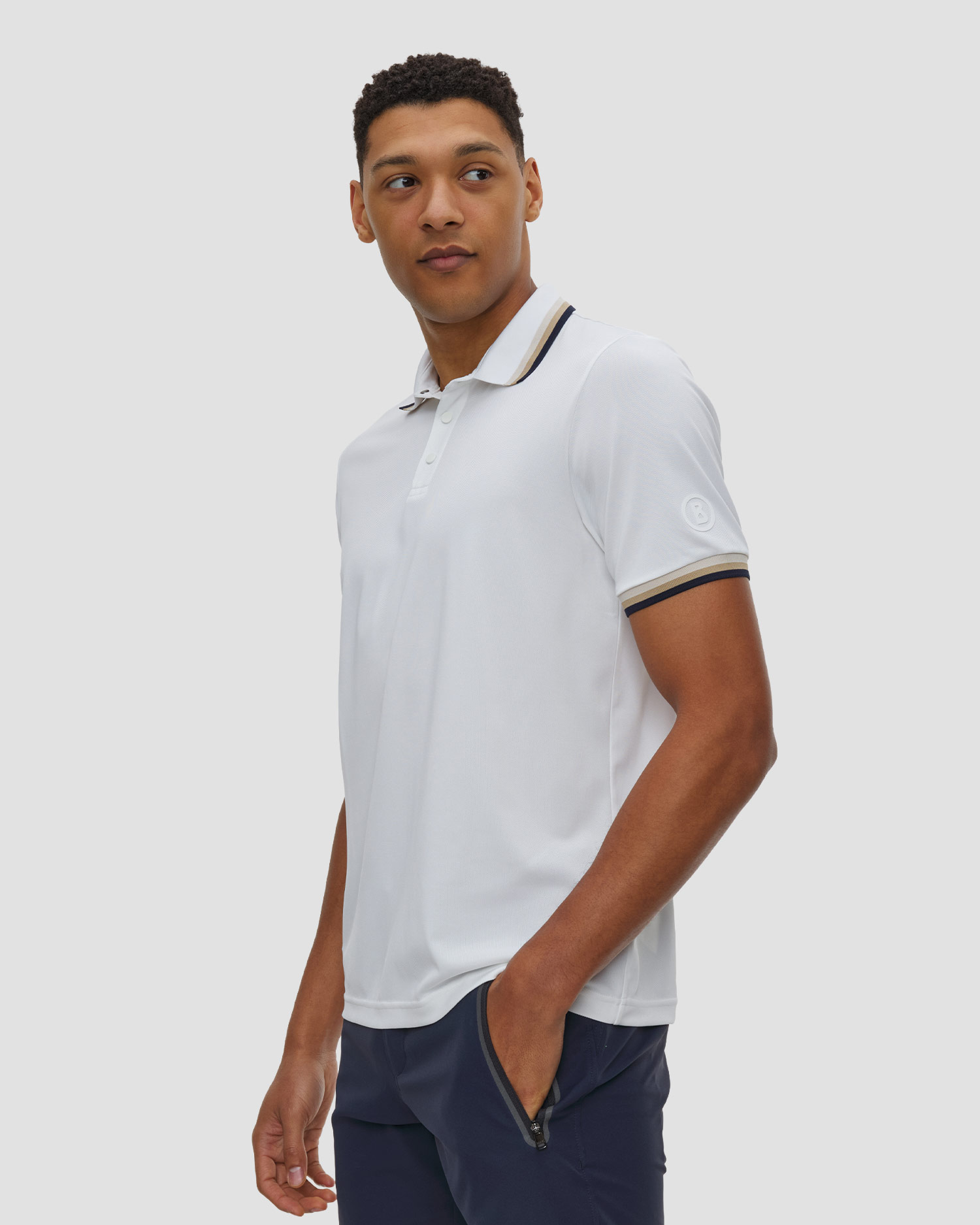 Polo blanc pour hommes BOGNER Arik, Couleur: Biały