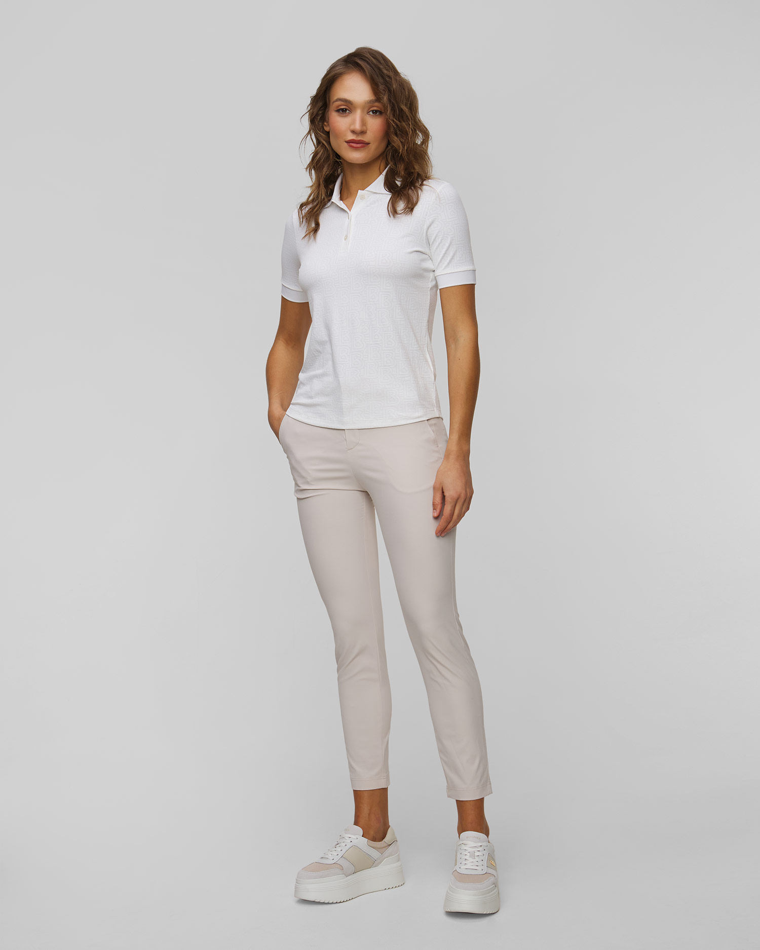 Women's white polo BOGNER Larina