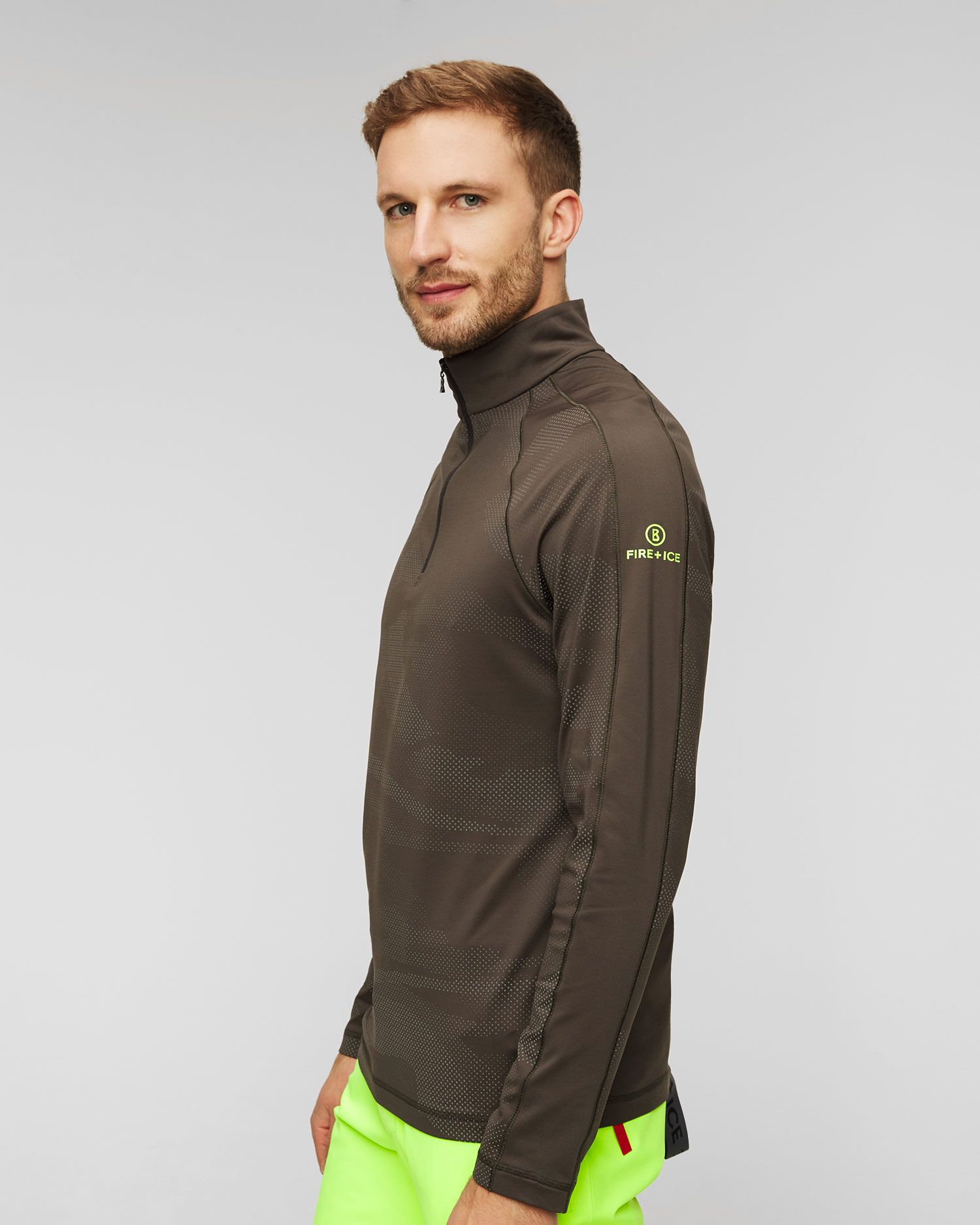 Bluză de schi cu guler înalt pentru bărbați BOGNER FIRE+ICE Premo3 – gri