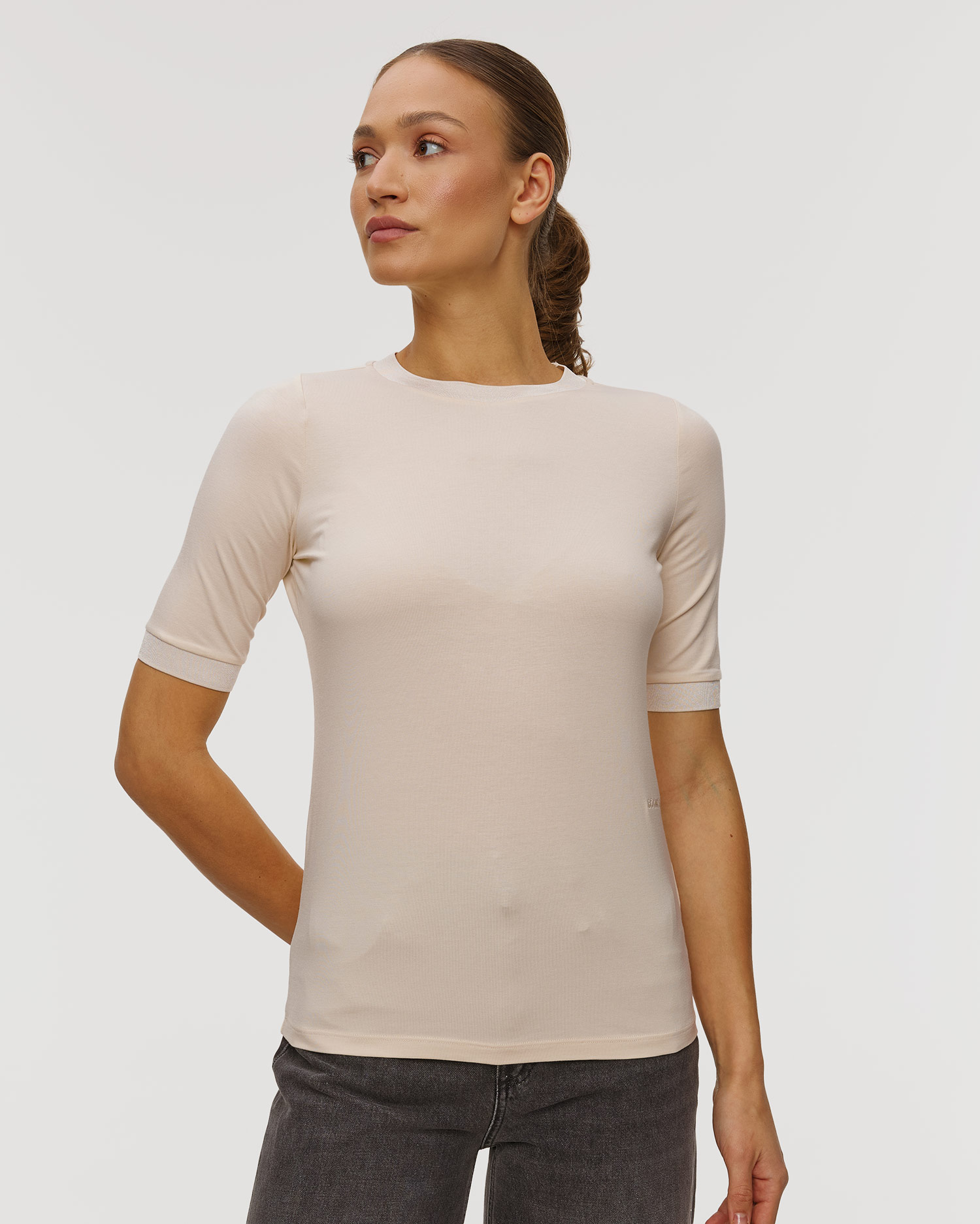 T-shirt beige con modal da donna BOGNER Alexi, Colore/Disegno: Beżowy