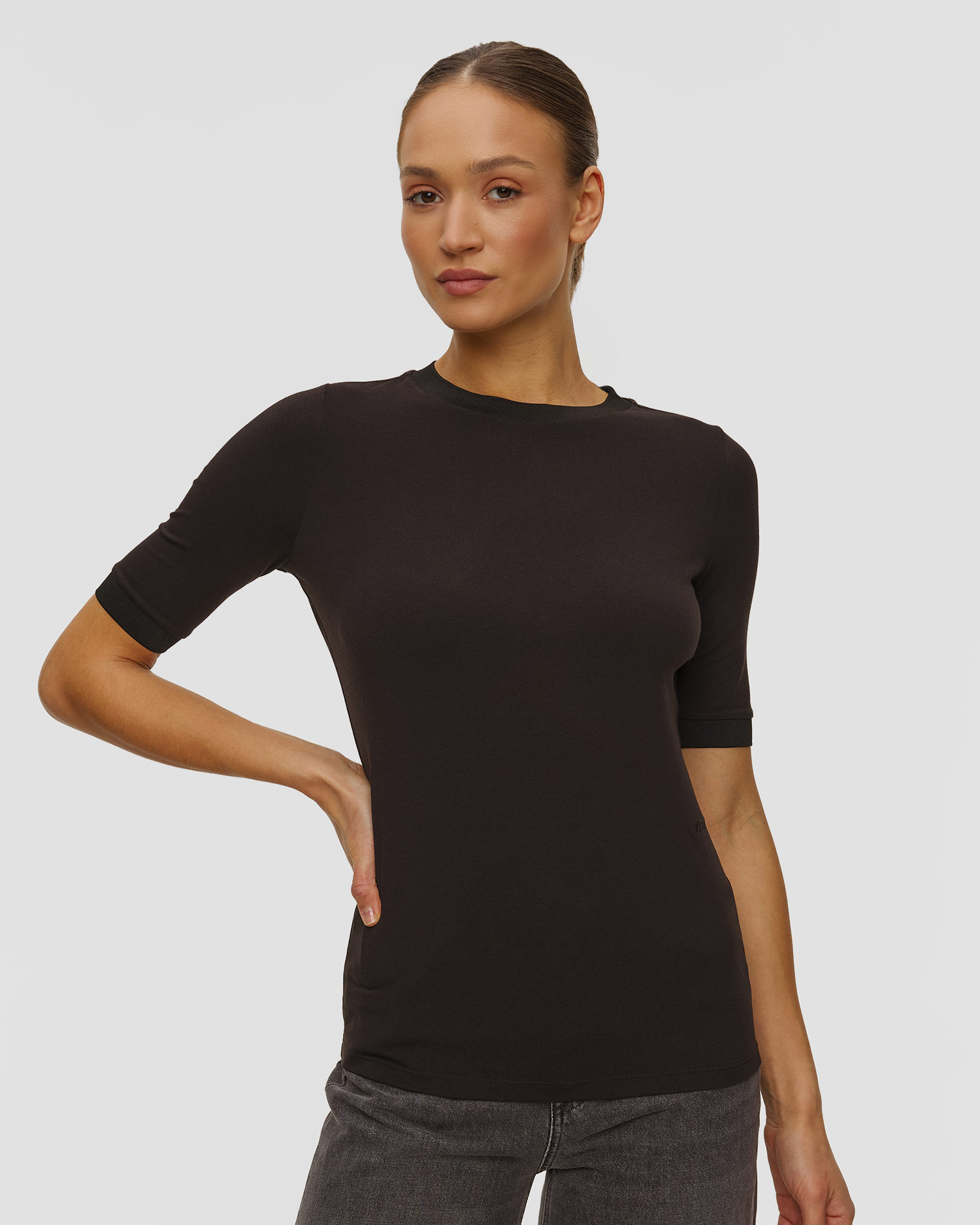 T-shirt nera con modal da donna BOGNER Alexi, Colore/Disegno: Czarny