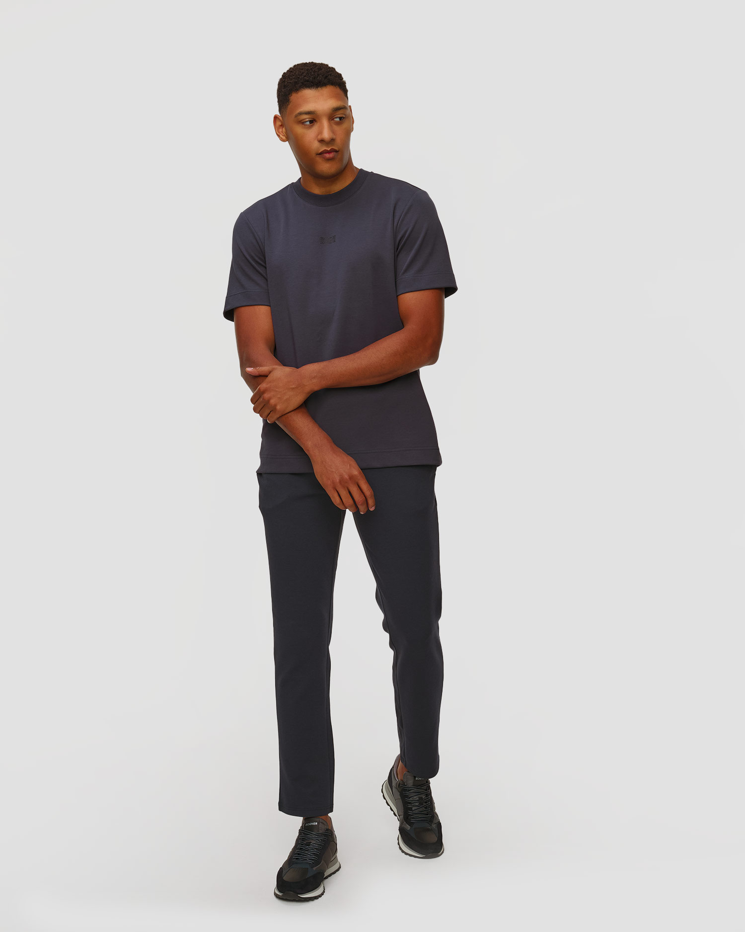 T-shirt bleu marine pour hommes BOGNER Lukas-2 