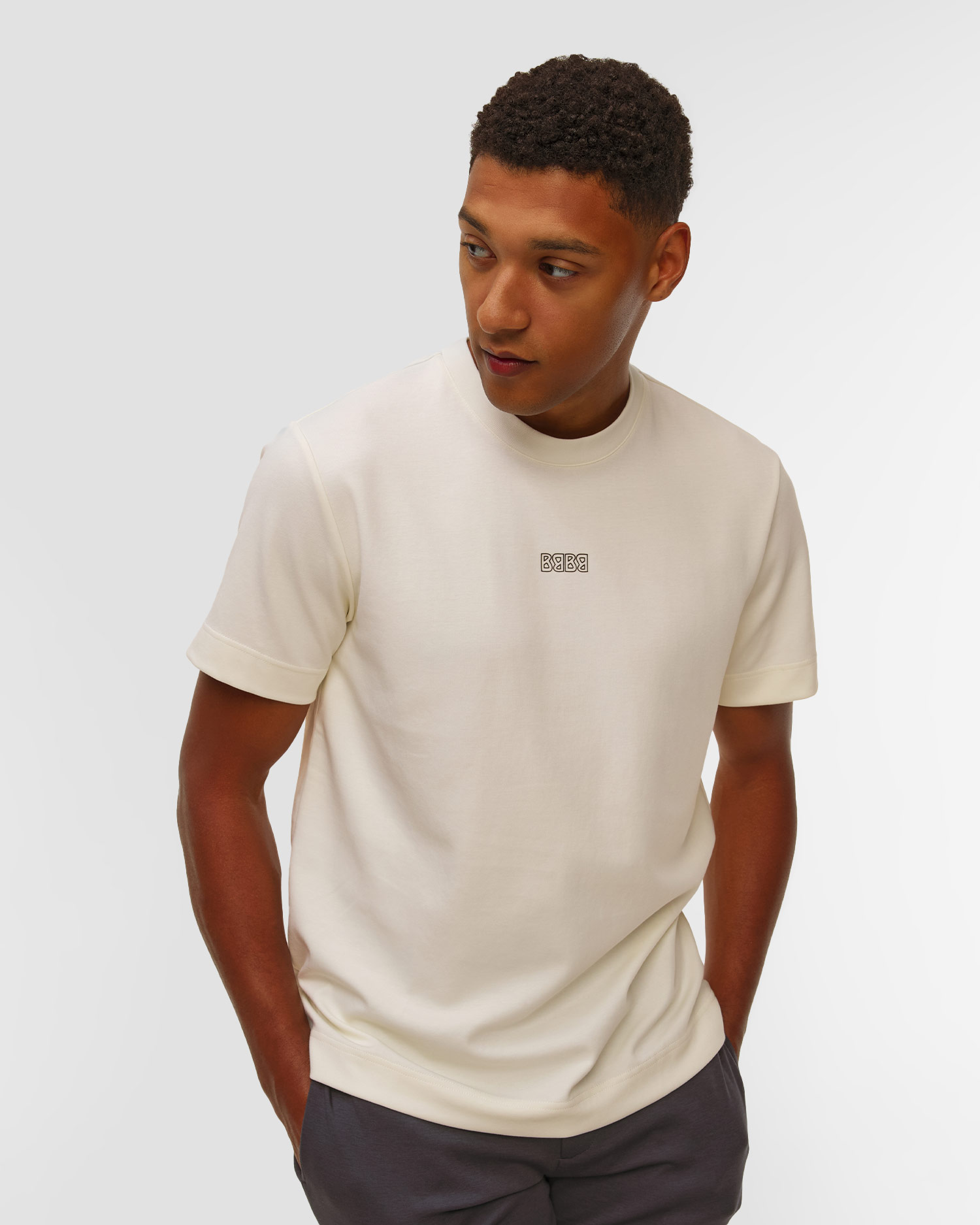 T-shirt blanc pour hommes BOGNER Lukas-2, Couleur: Biały