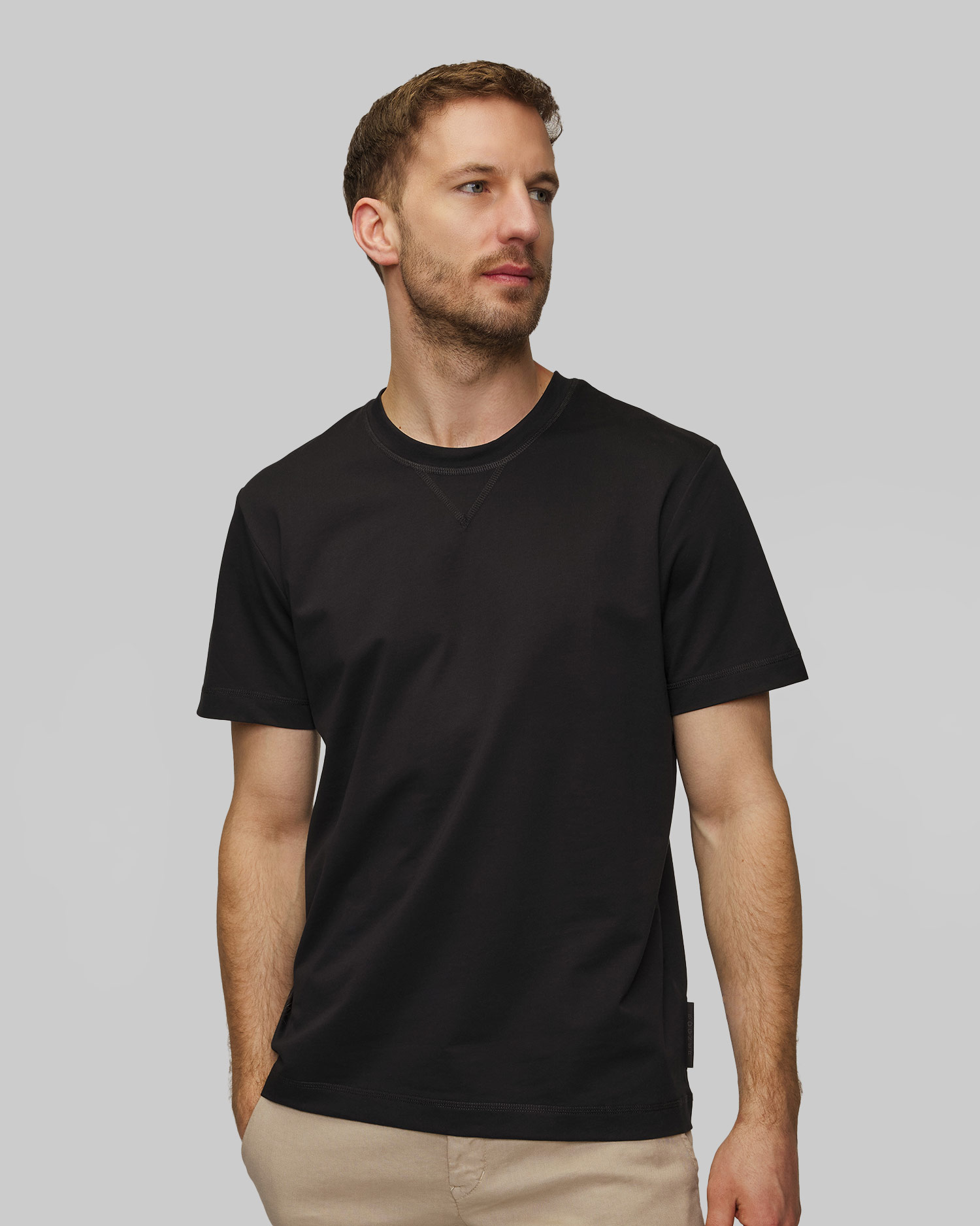 Czarny T-shirt męski BOGNER Dino, Kolor/Wzór: Czarny