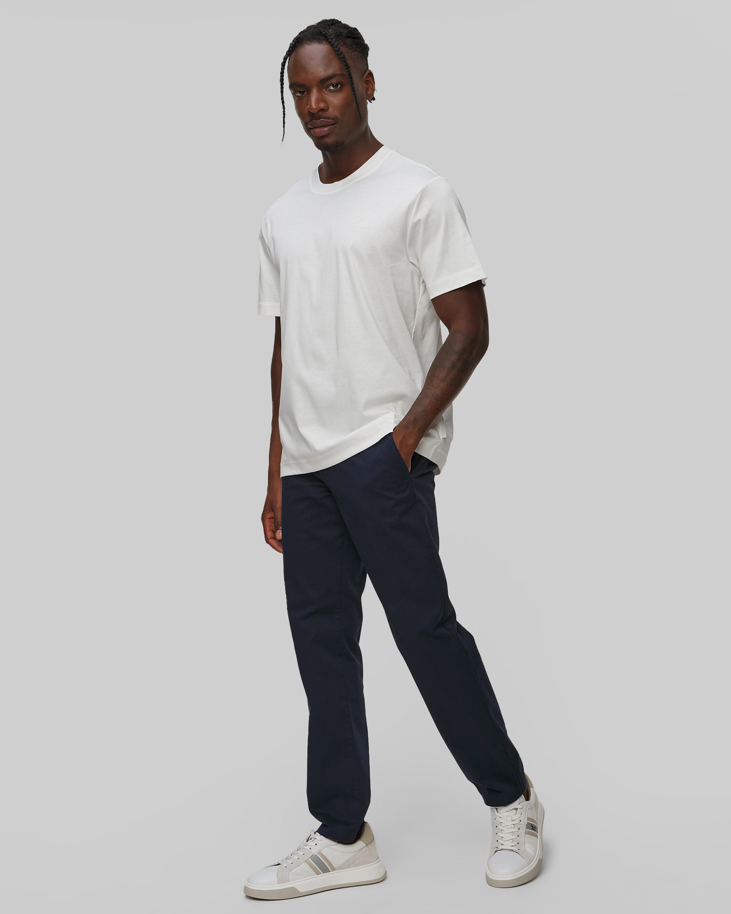 T-shirt blanc pour hommes BOGNER Lukas 1, Couleur: Biały