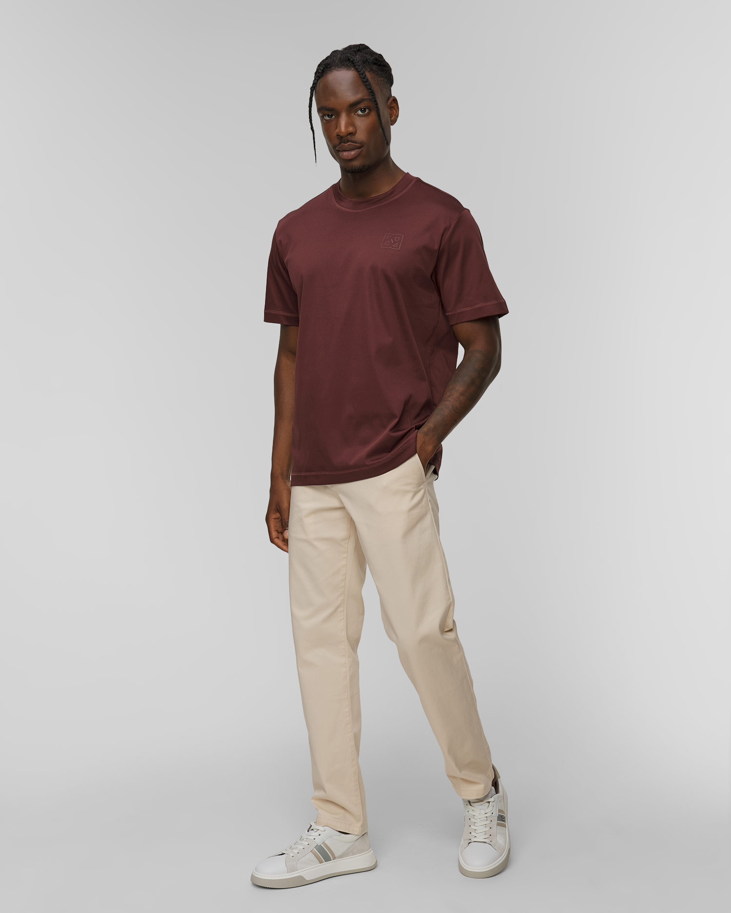 T-shirt marron pour hommes BOGNER Lukas 1, Couleur: Brązowy
