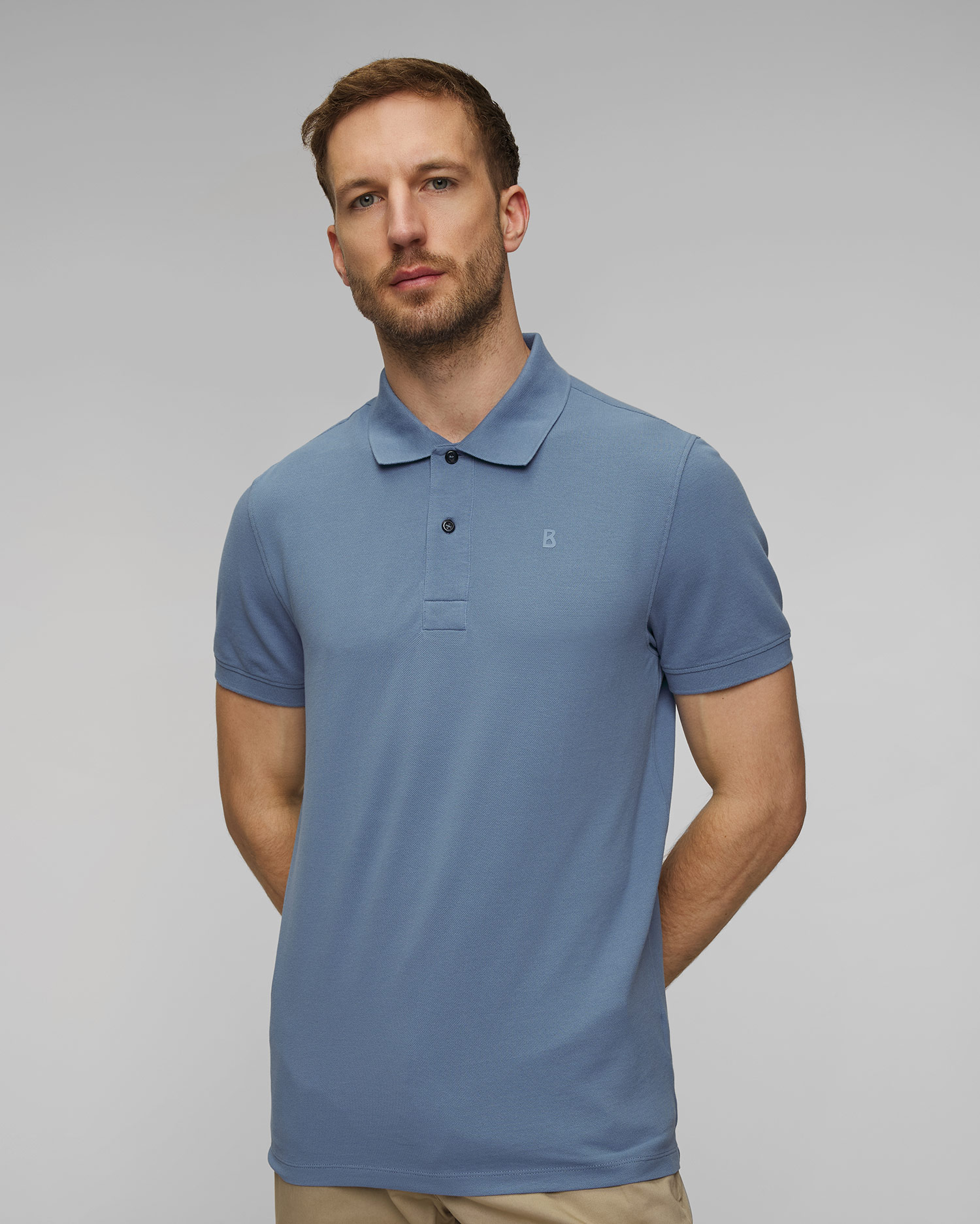 Niebieska koszulka polo męska BOGNER Fion 8