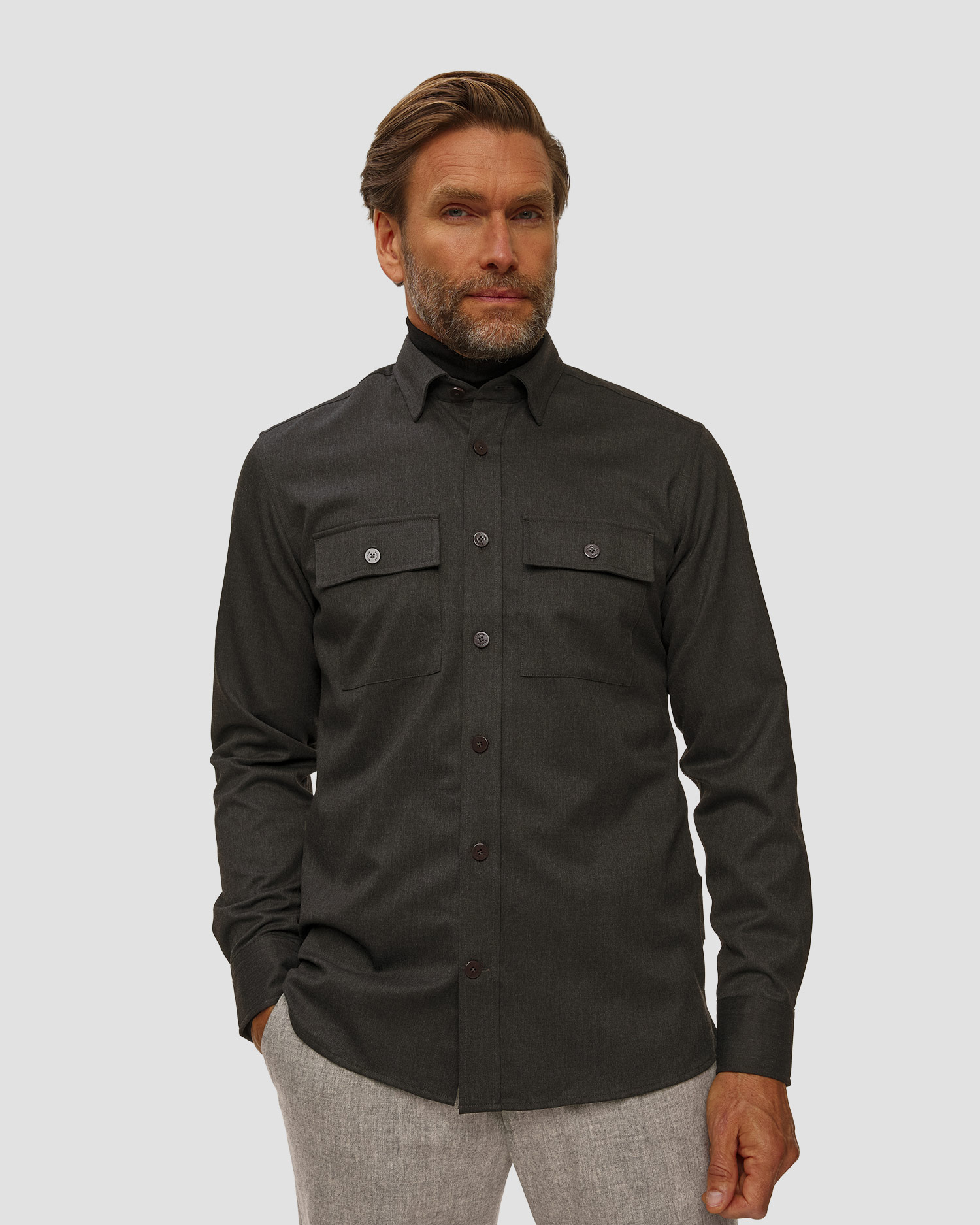 Camicia grigia da uomo BOGNER Clive-5